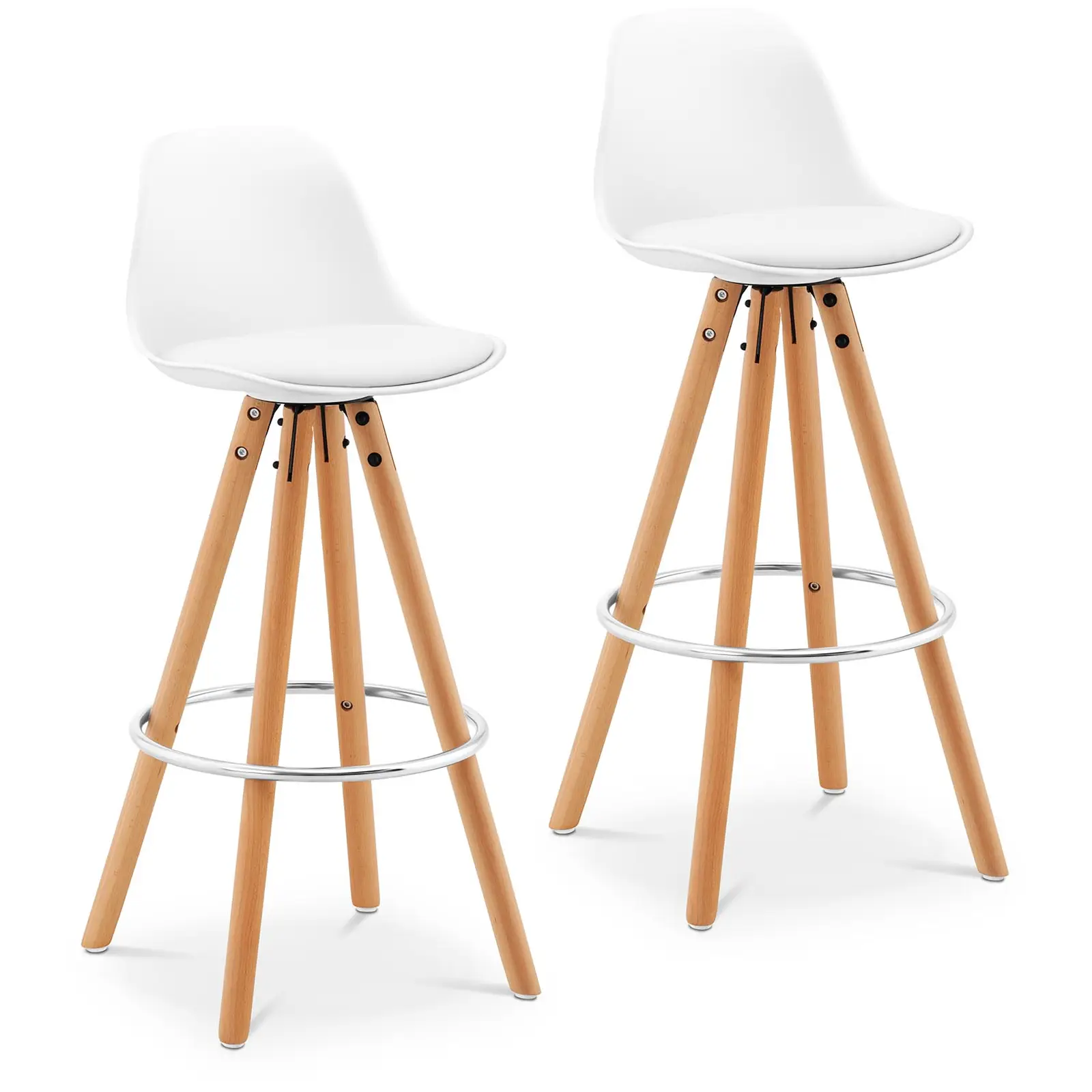 Barová židle 2 kusy s opěrkou dřevěné nohy bílá - Konferenční židle Fromm & Starck