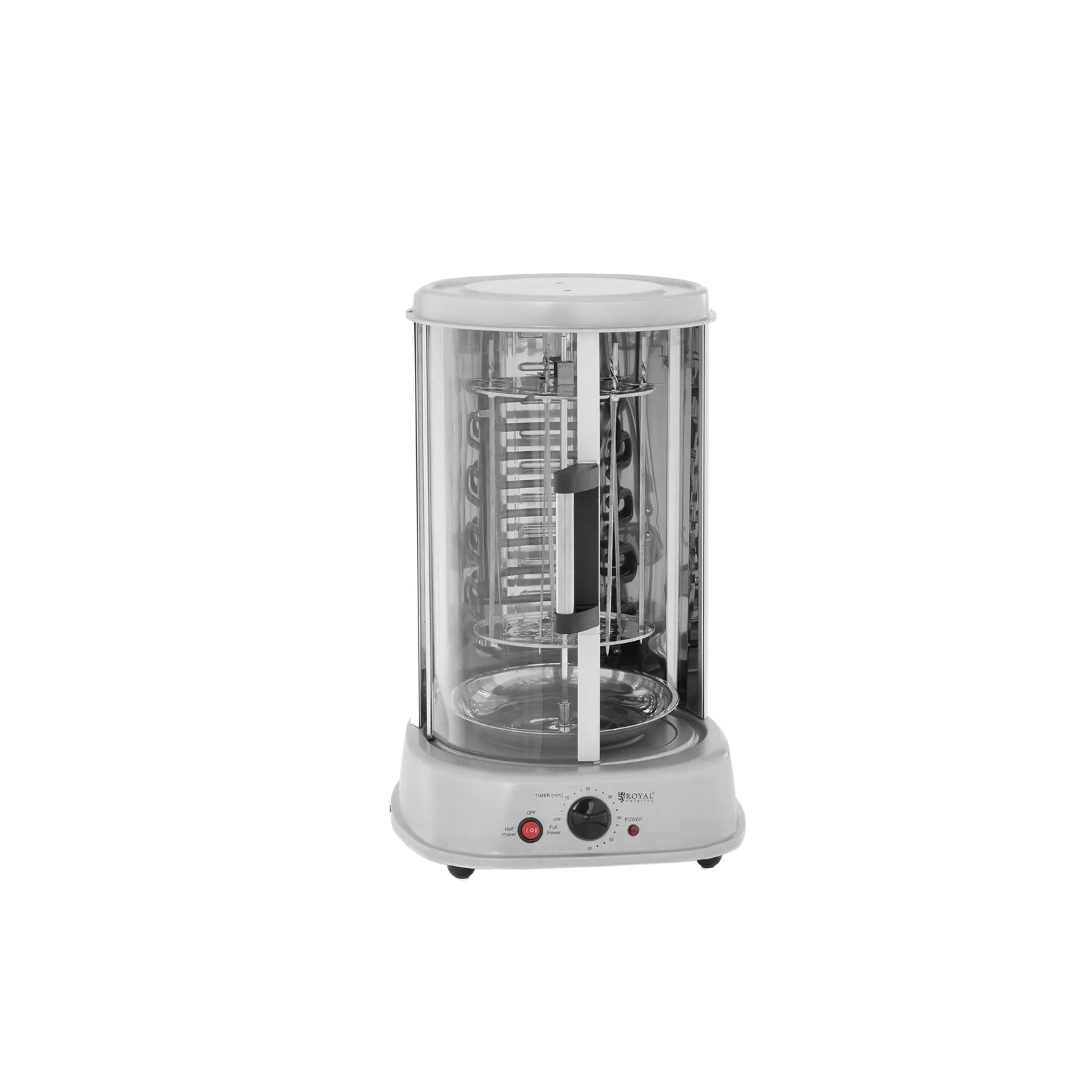 Royal Catering Rôtissoire Verticale 3-en-1 – 1500 W, 120°C, Minuterie 60 Min, Accessoires Inox, Pour Poulet Et Kébab
