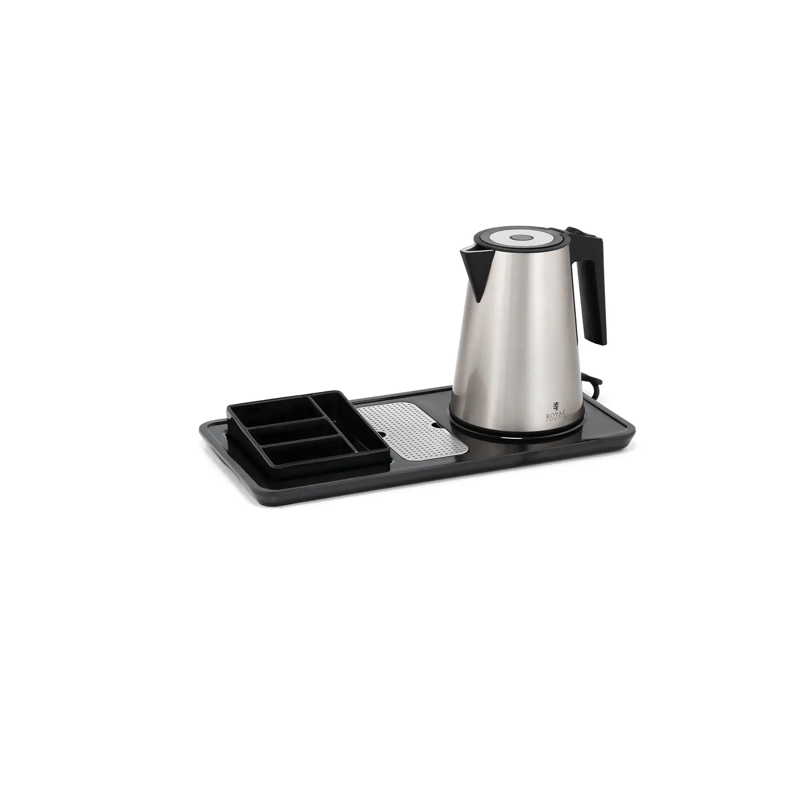 Royal Catering Wasserkocher-Station – 1,2 L, 1800 W, Edelstahl, Mit Ablage Für Tee & Kaffee