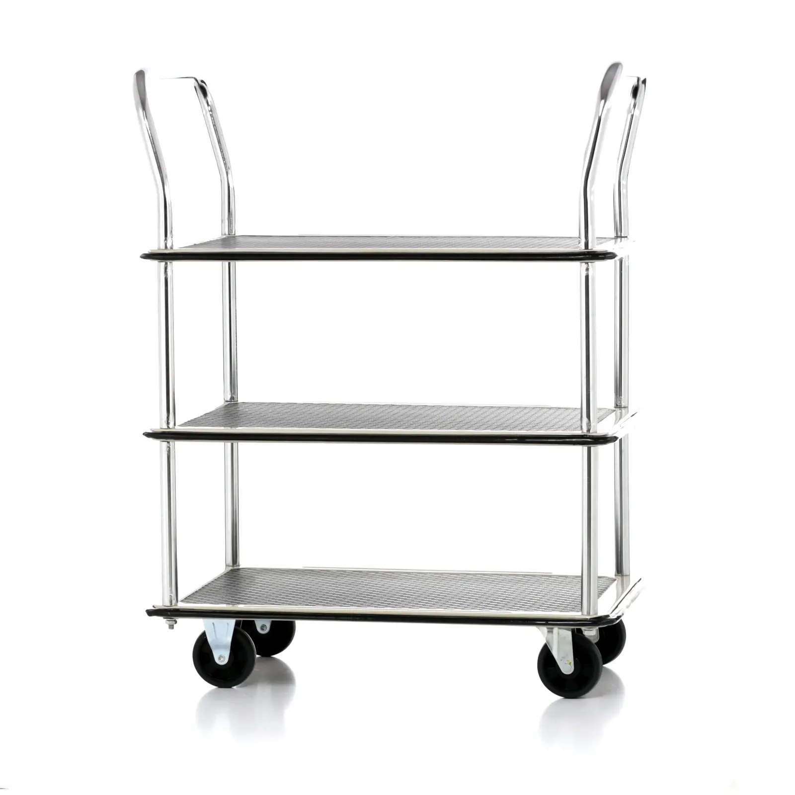 MSW Etagenwagen MSW‑PW‑150 – 150 Kg Tragkraft, 3 Ebenen, 72×43 Cm, Leicht Rollbar, Für Werkstatt Und Lager