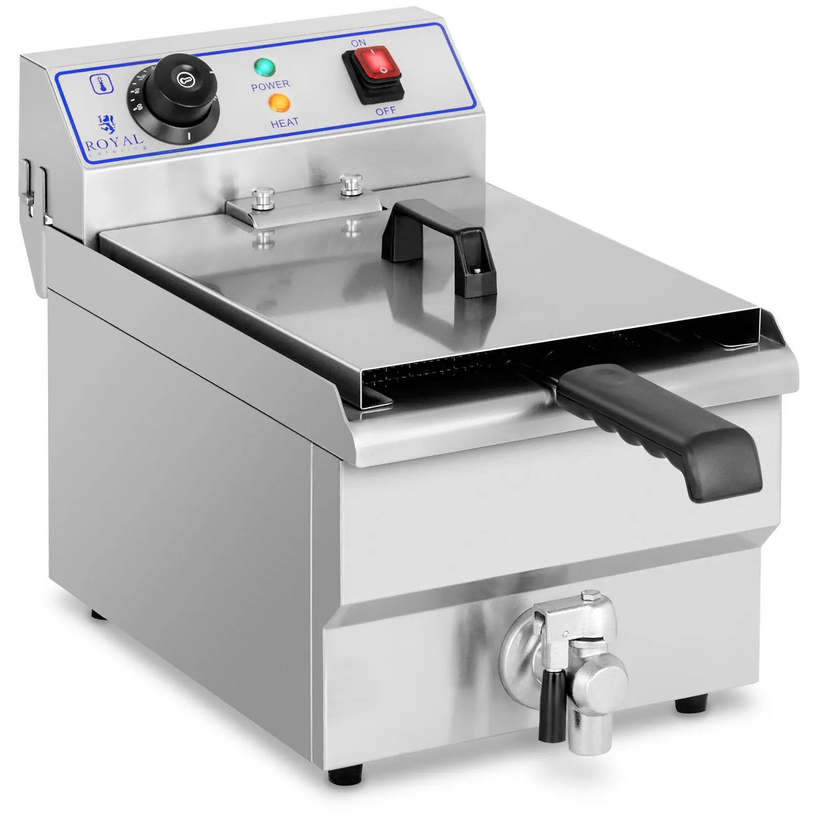 Elektro-Fritteuse - 10 l - 3200 W - Ablasshahn - Royal Catering