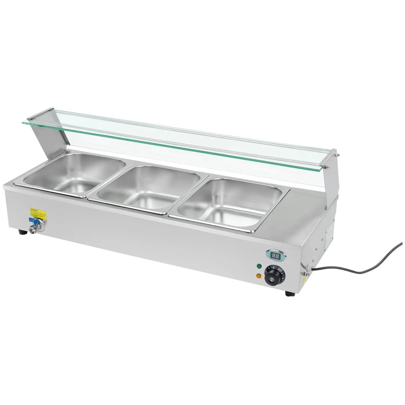 Bain Marie - 3 x GN - 1/2 - leeresztő szelep