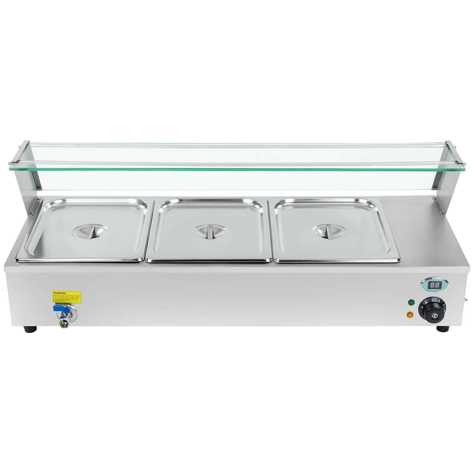 Bain Marie - 3 x GN - 1/2 - Tappkran