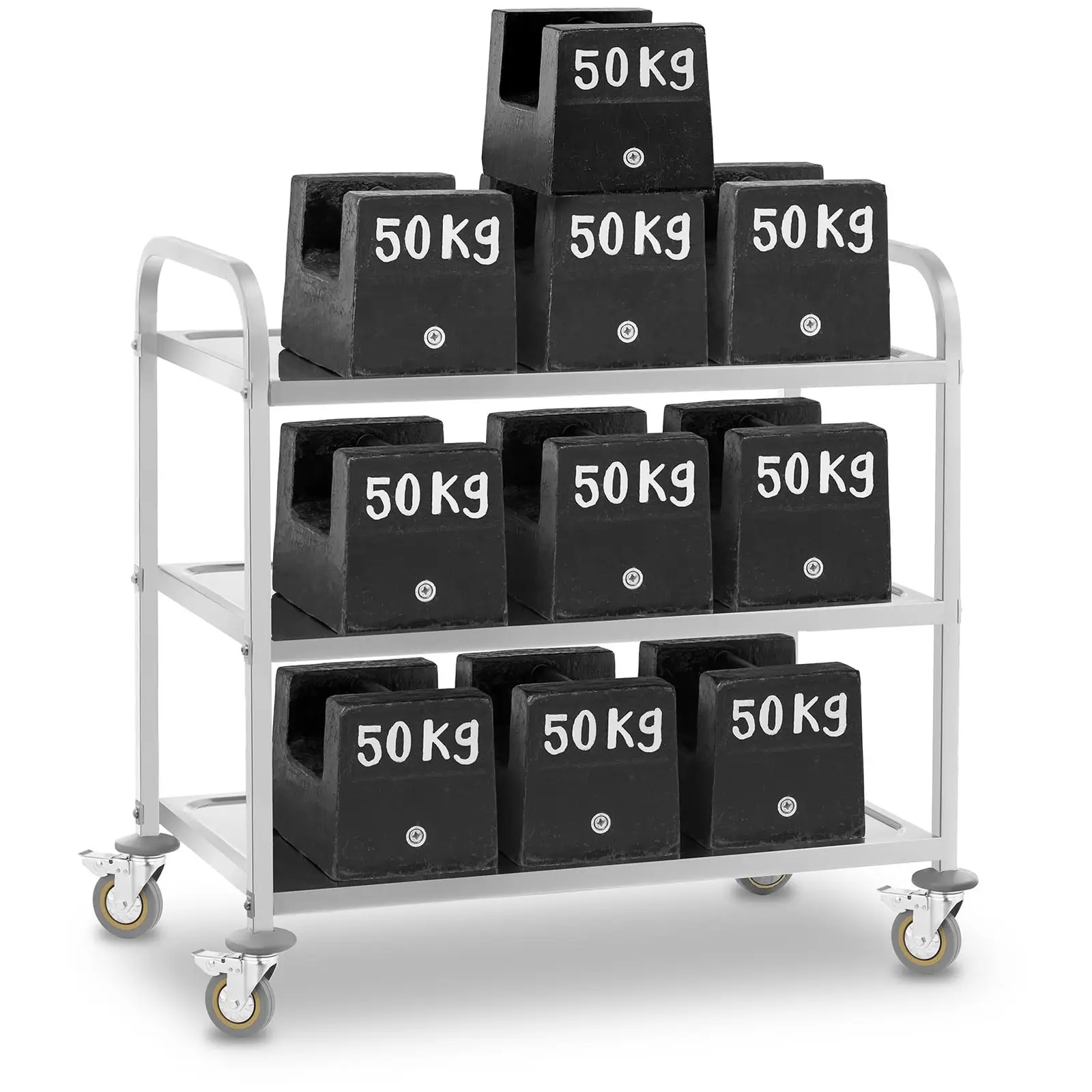 Servírovací vozík - 3 police - do 500 kg (Maximální zatížení: 500 kg)
