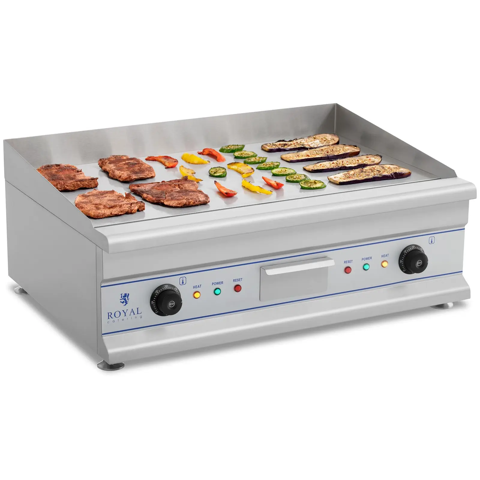 Elektrická grilovací deska 75 cm -hladká 2 x 3,2 kW - Elektrické grilovací desky Royal Catering