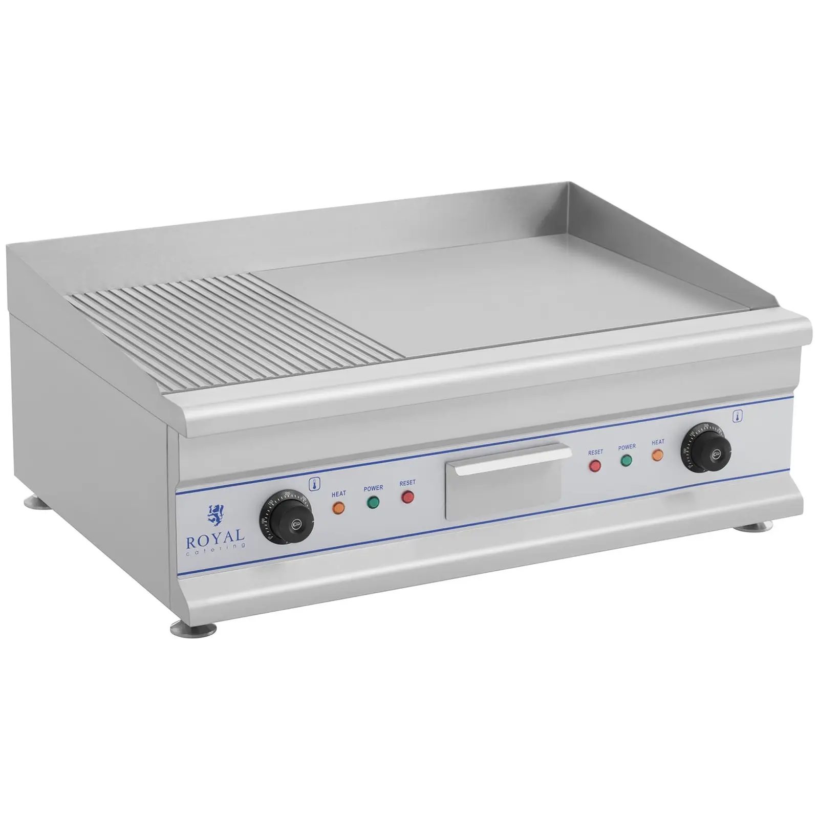 Doppel Elektro Grillplatte - 75 cm - geriffelt - 2 x 3.200 W