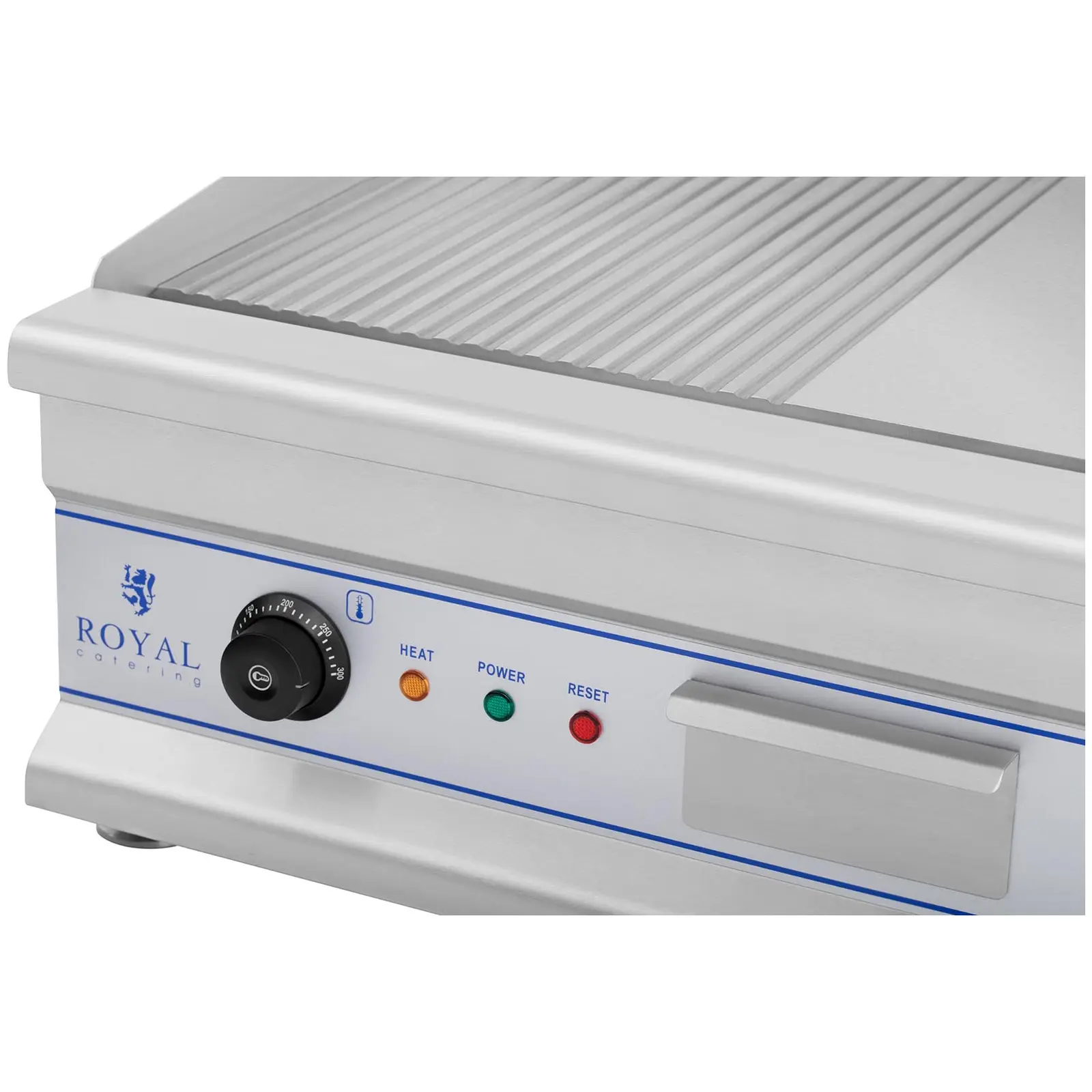 Doppel Elektro Grillplatte - 75 cm - glatt/geriffelt - 2 x 3200 W