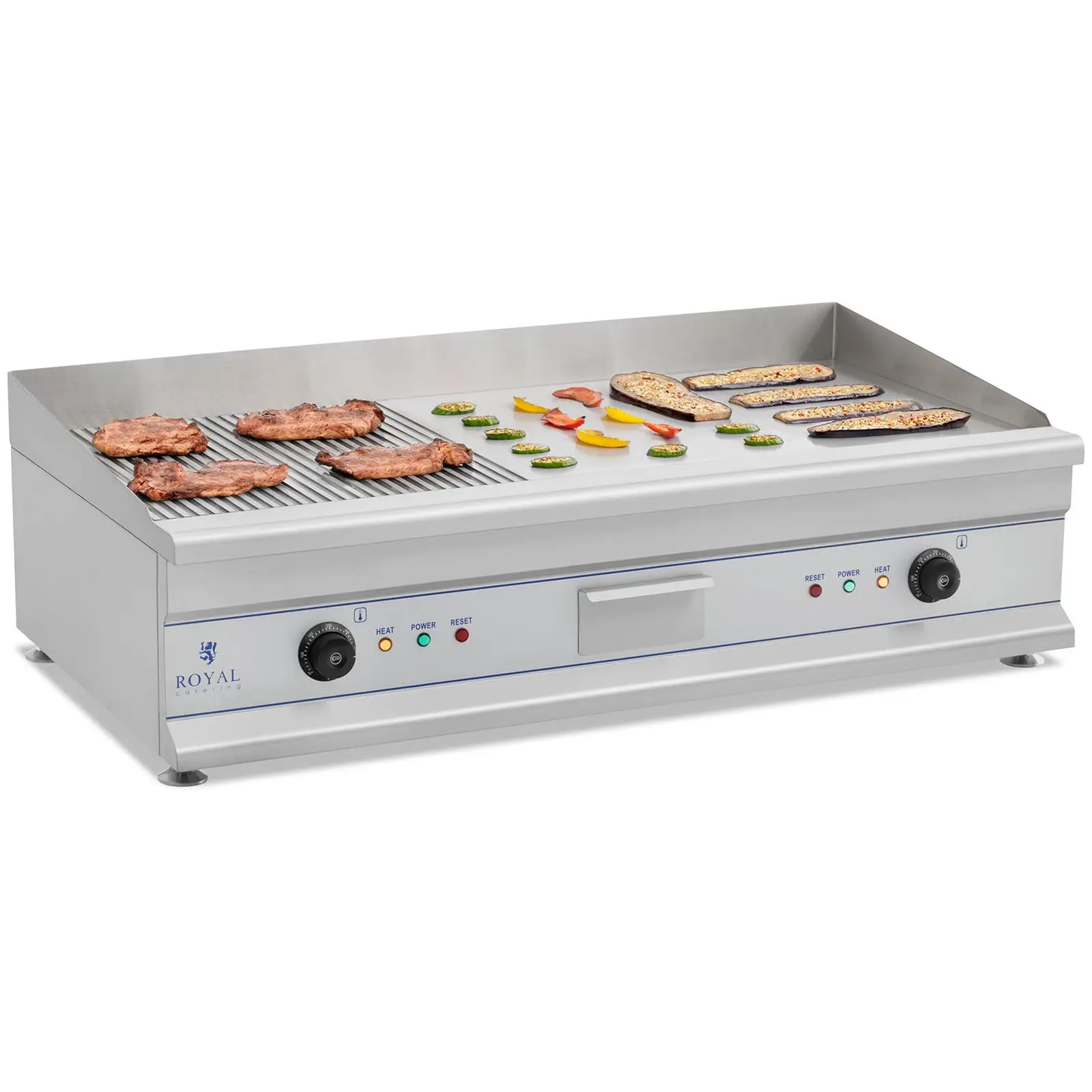 Doppel Elektro Grillplatte - 100 cm - glatt - 2 x 3.200 W