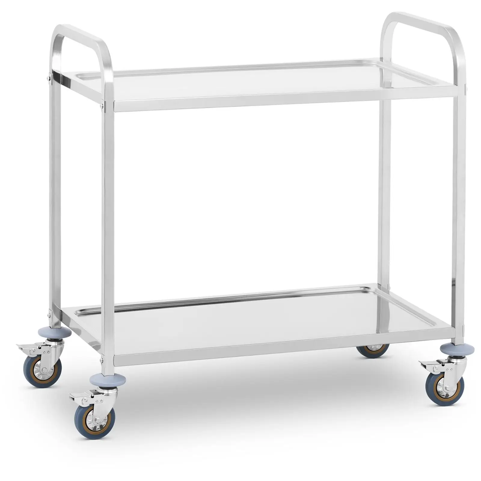 Charriot de service - inox - 2 plateaux : 90 x 50 cm - 300 kg - Royal Catering