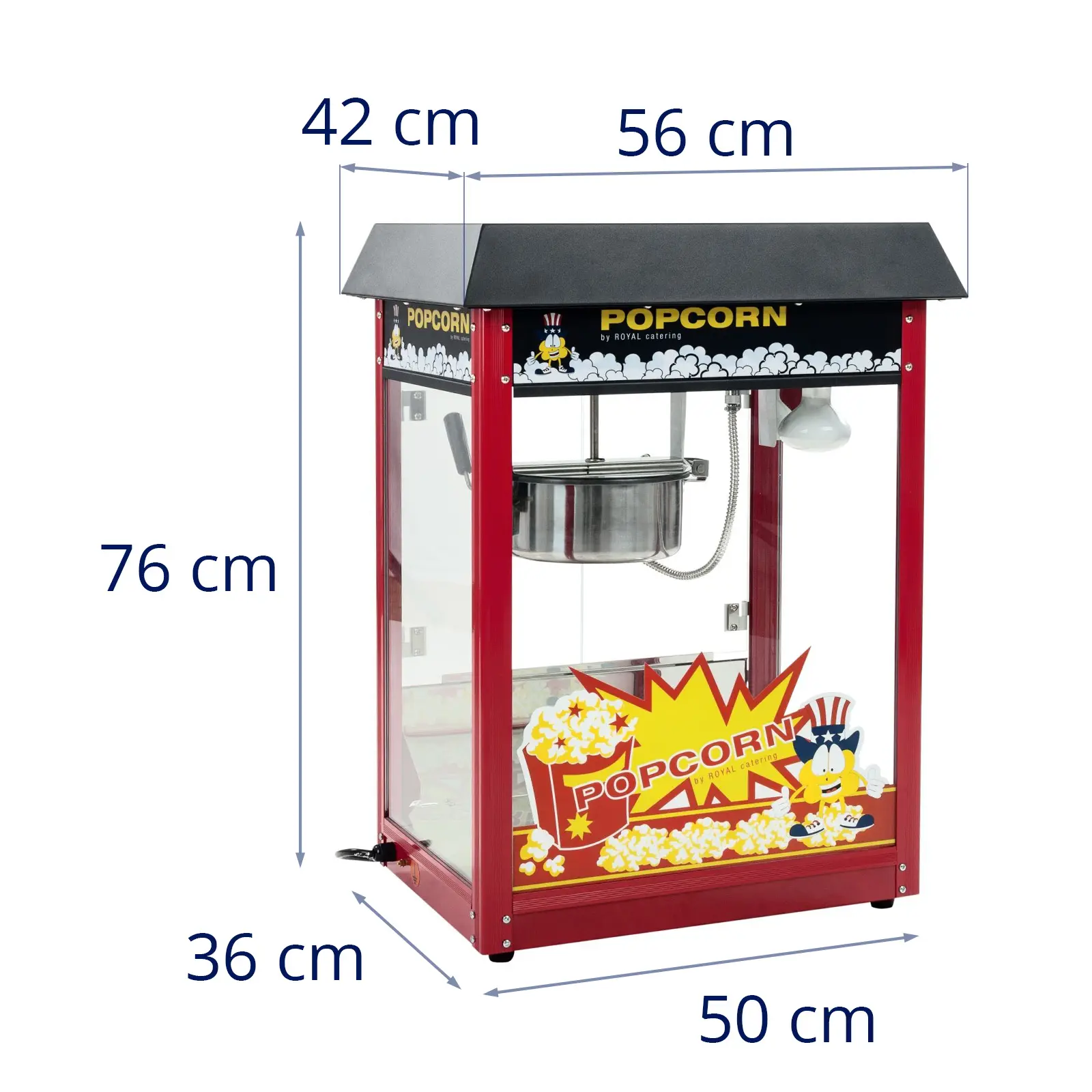 Stroj na popcorn - černá stříška (Barva: Černá)