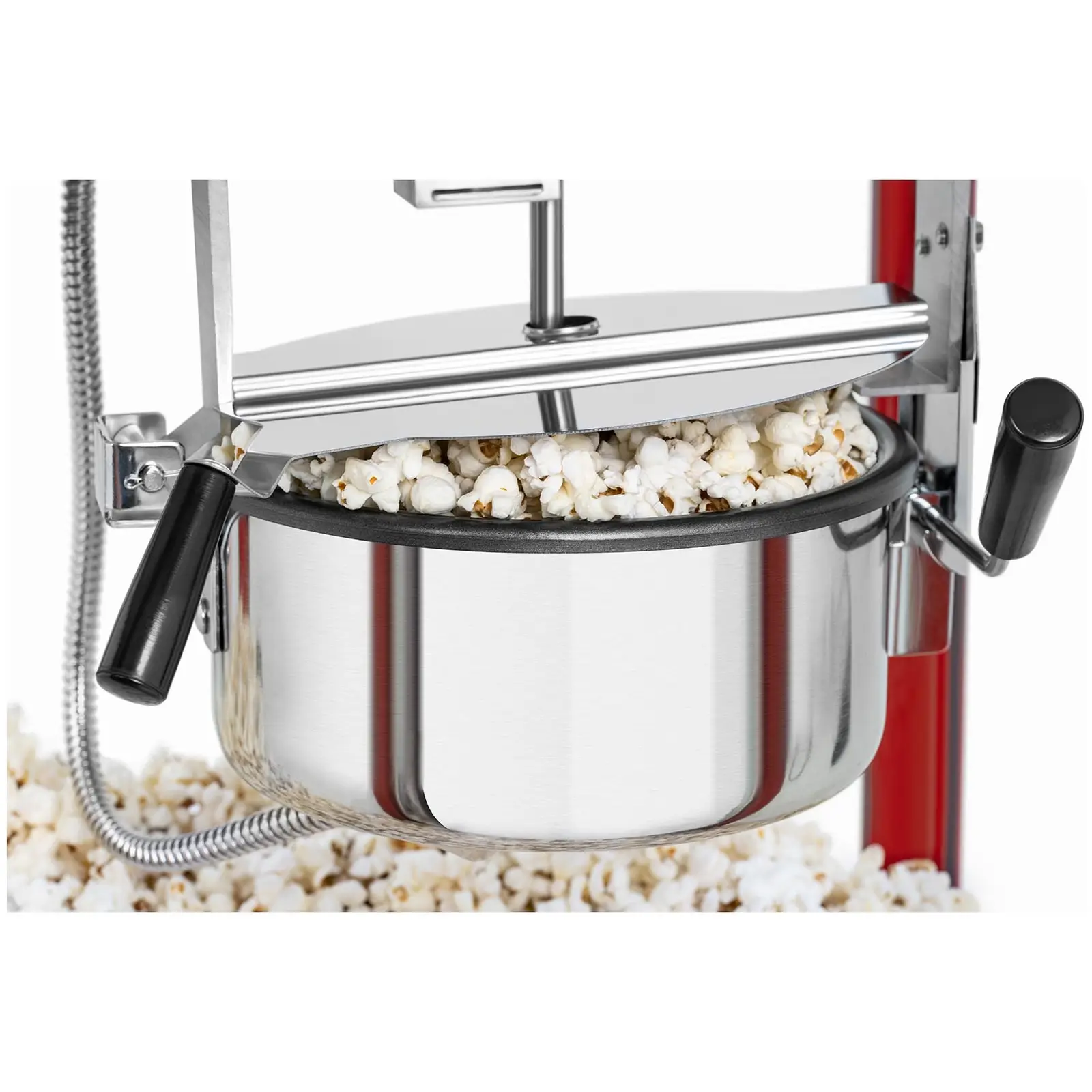 Small Popcorn Machine - 1600 W, stainless steel, tempered glass and Teflon