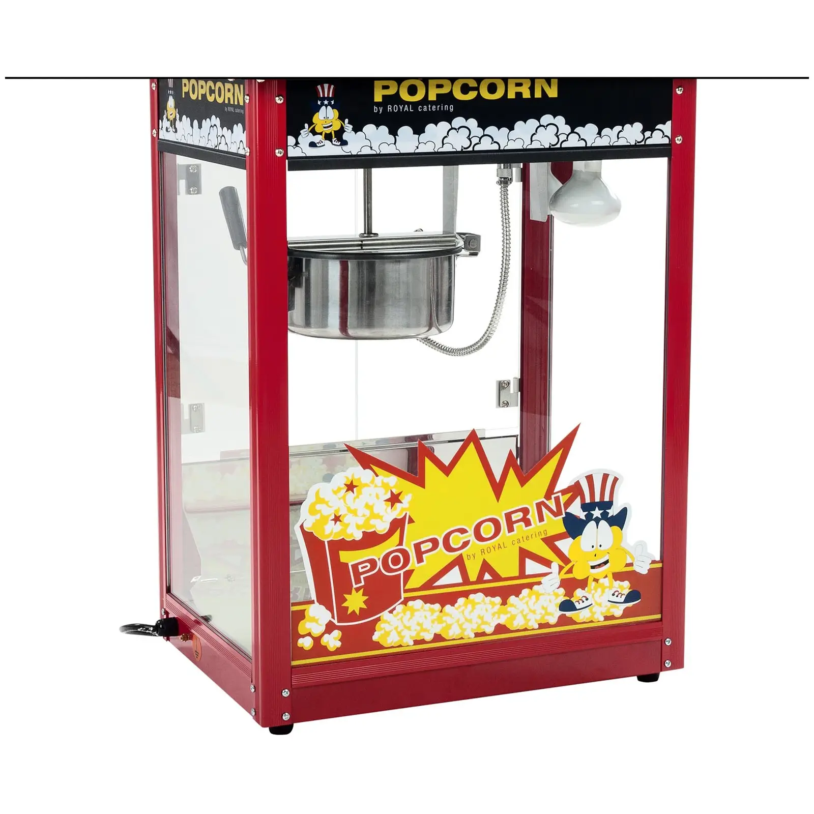 Popcornmaschine mit Wagen - 1500 W - 5 kg/h - rot - Royal Catering - 6