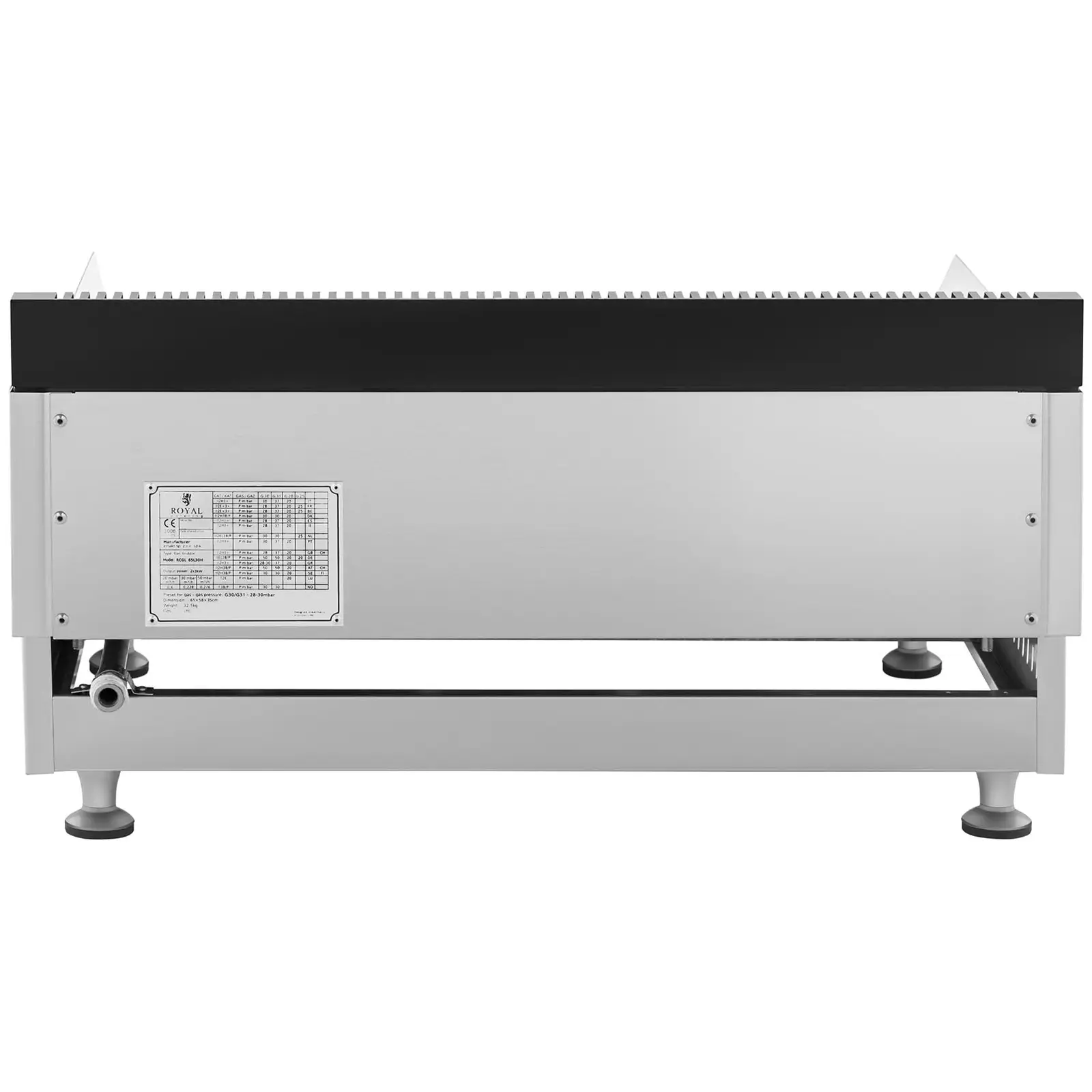 Plynová grilovací deska - 65 cm - Propan/butan - 30 mbar (Druh plynu: Propan-butan)