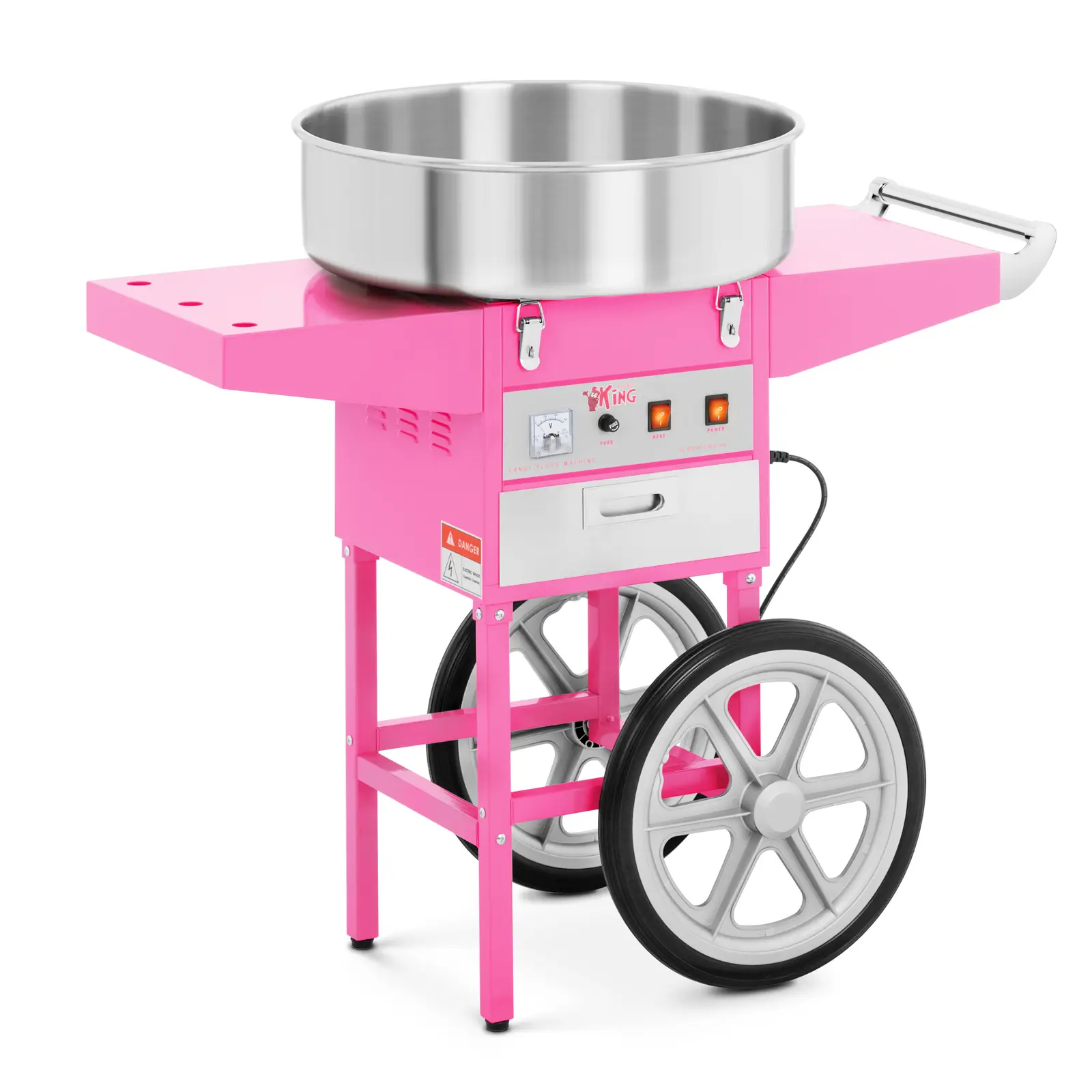 Zuckerwattemaschine mit Wagen - 52 cm - 1200 W - pink - Royal Catering