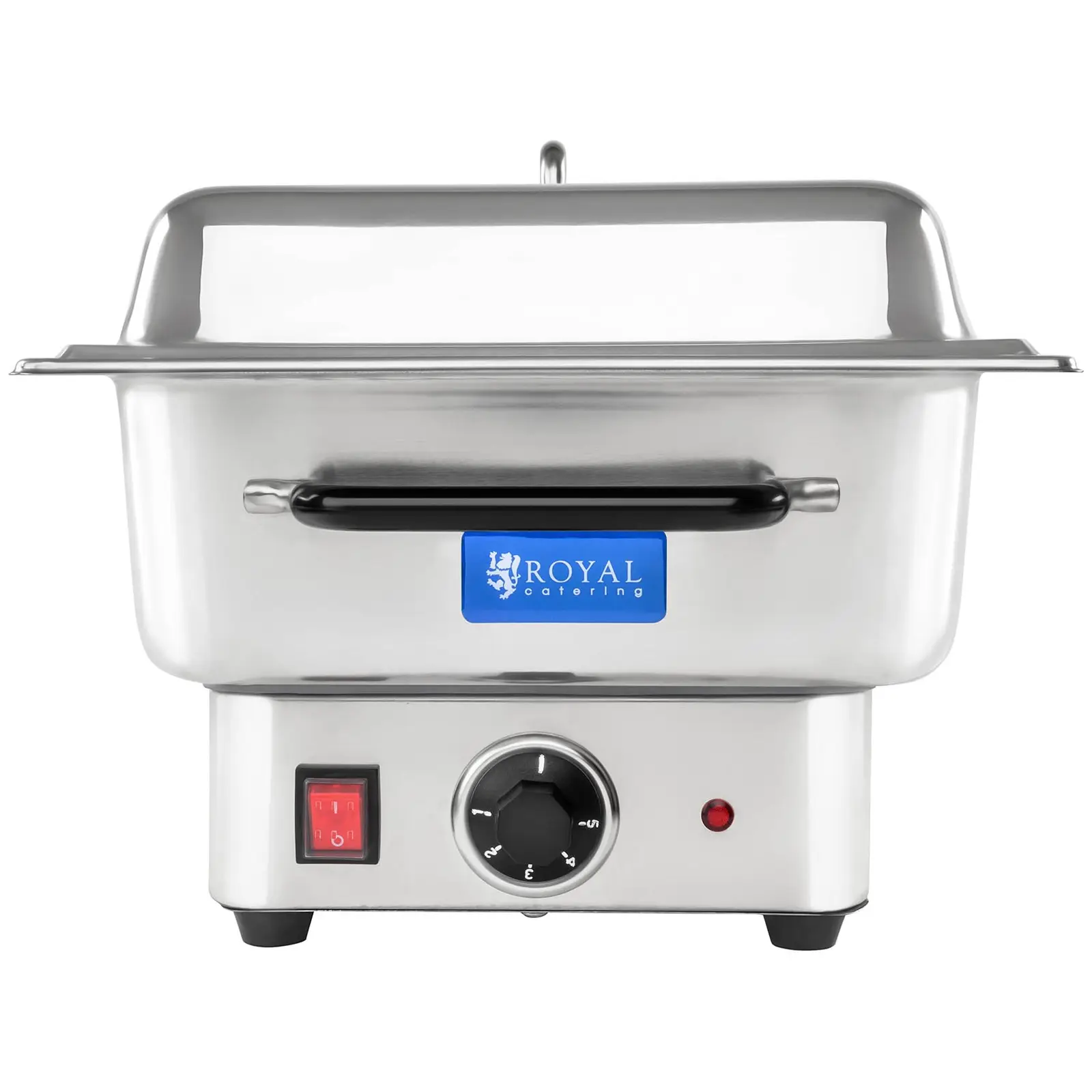 Chafing Dish elettrico - 1600 W - 5 livelli di temperatura - Contenitore GN 1/1 incluso - 13,3 litri - Acciaio inox di qualità