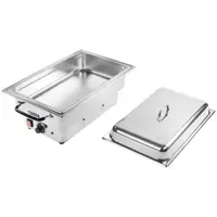 Chafing Dish elettrico - 1600 W - 5 livelli di temperatura - Contenitore GN 1/1 incluso - 13,3 litri - Acciaio inox di qualità