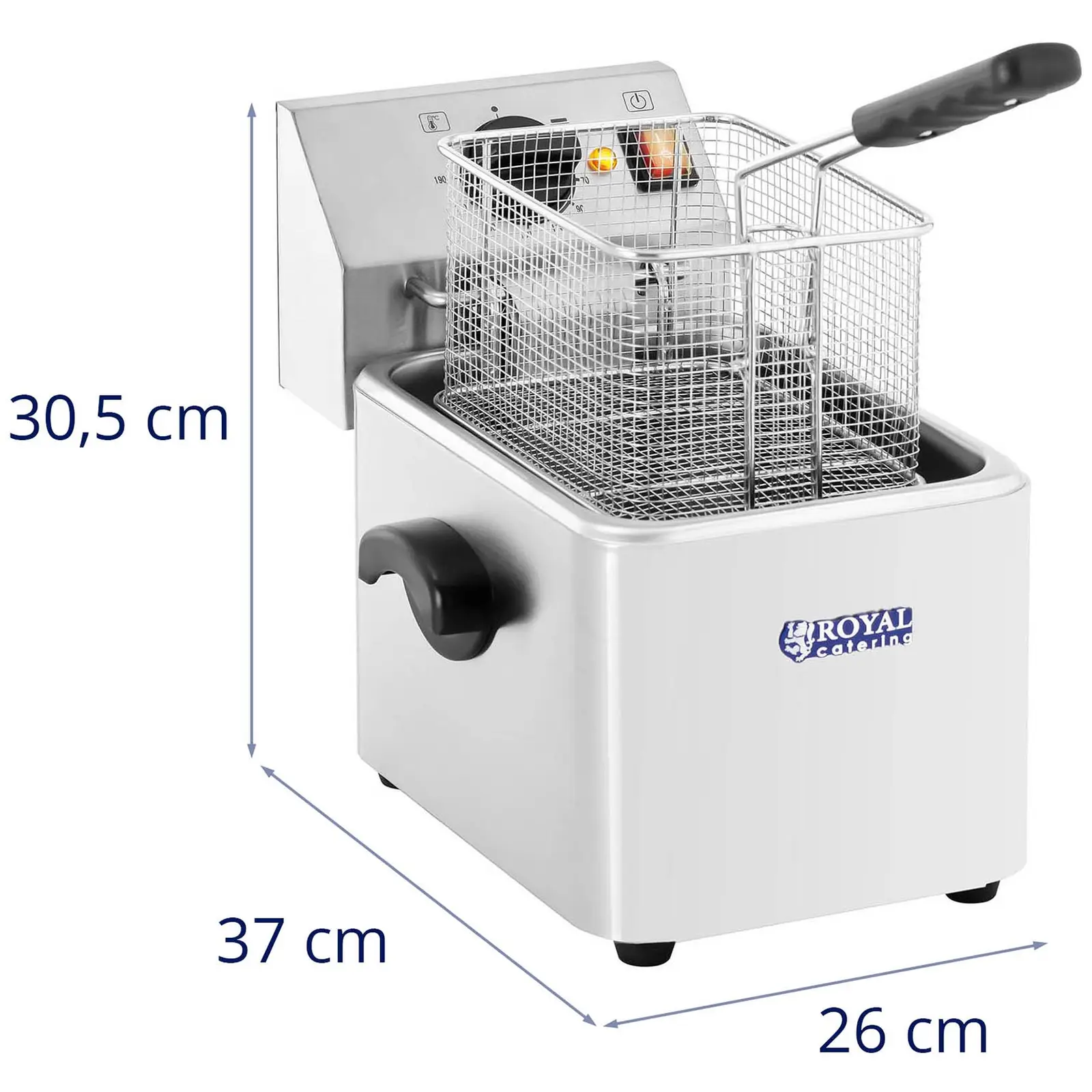 Fritéza - 1 x 8 litrů -EGO termostat (Tepelná ochrana: Ano)