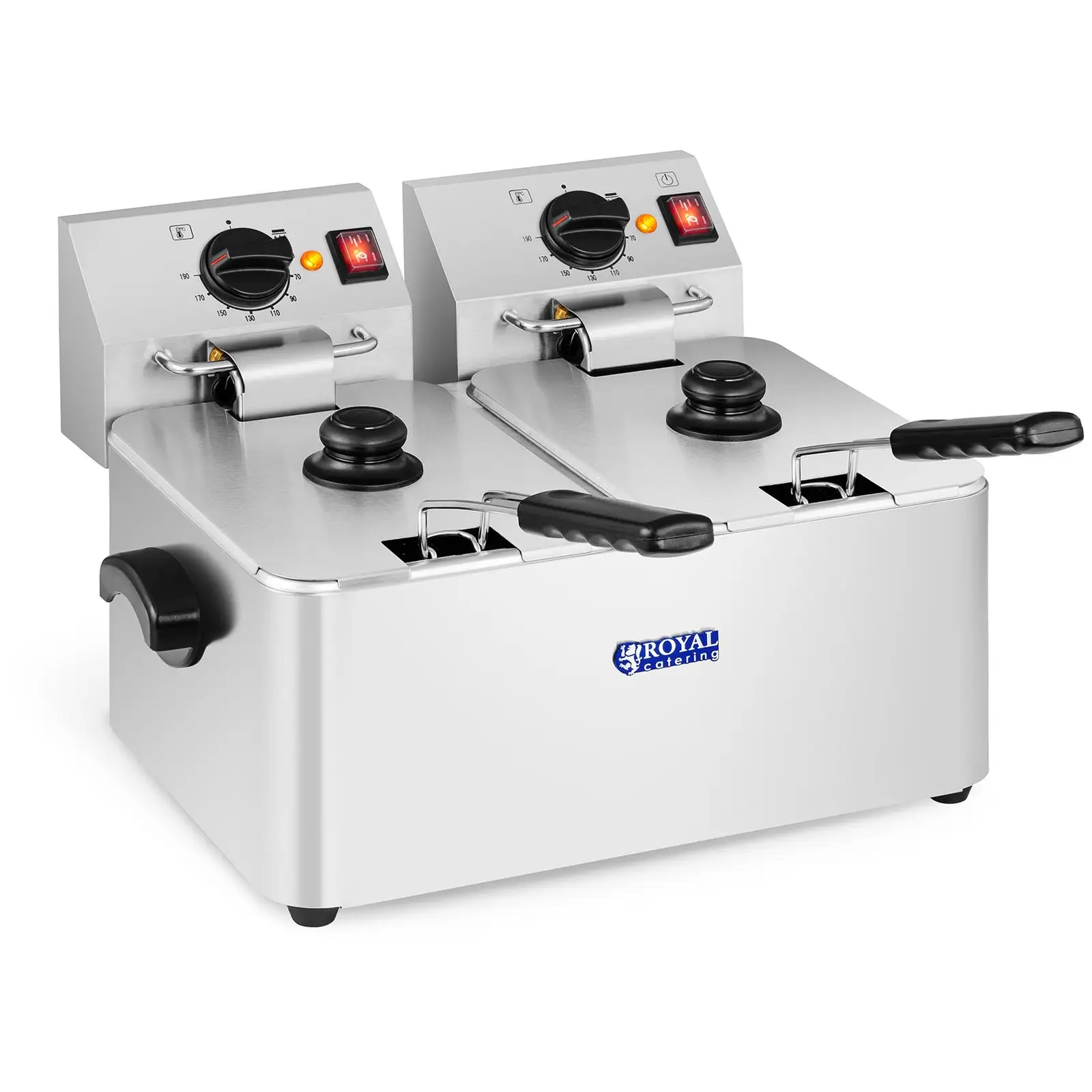 Elektro-Doppel-Fritteuse - 2 x 8 l - 5000 W - EGO-Thermostat - Royal Catering