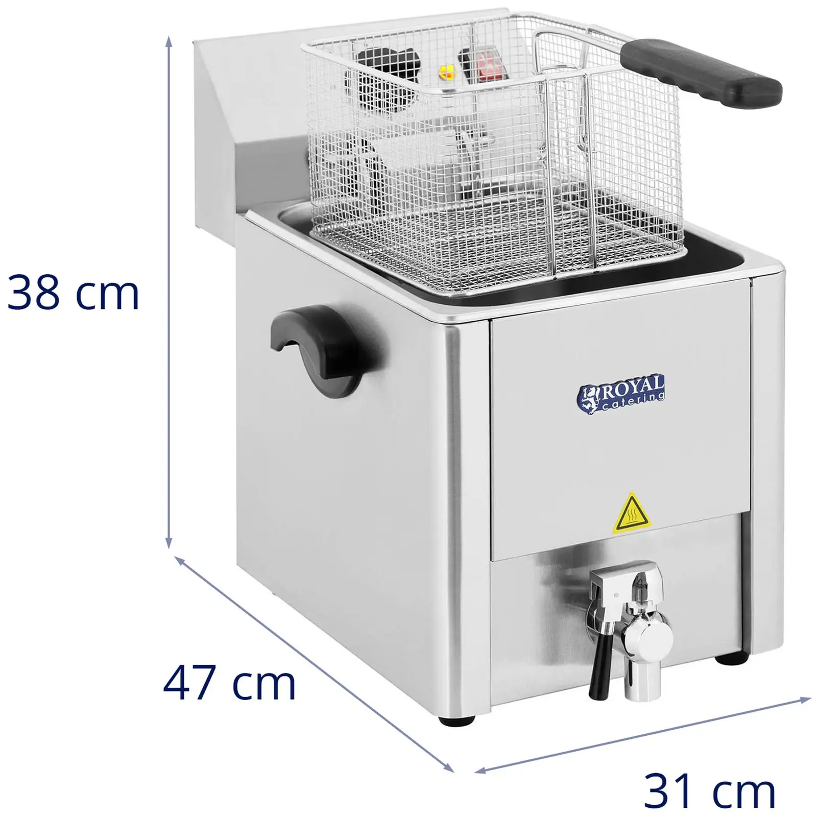 Fritéza - 1 x 13 litrů - EGO termostat (Celkový objem: 13 l)