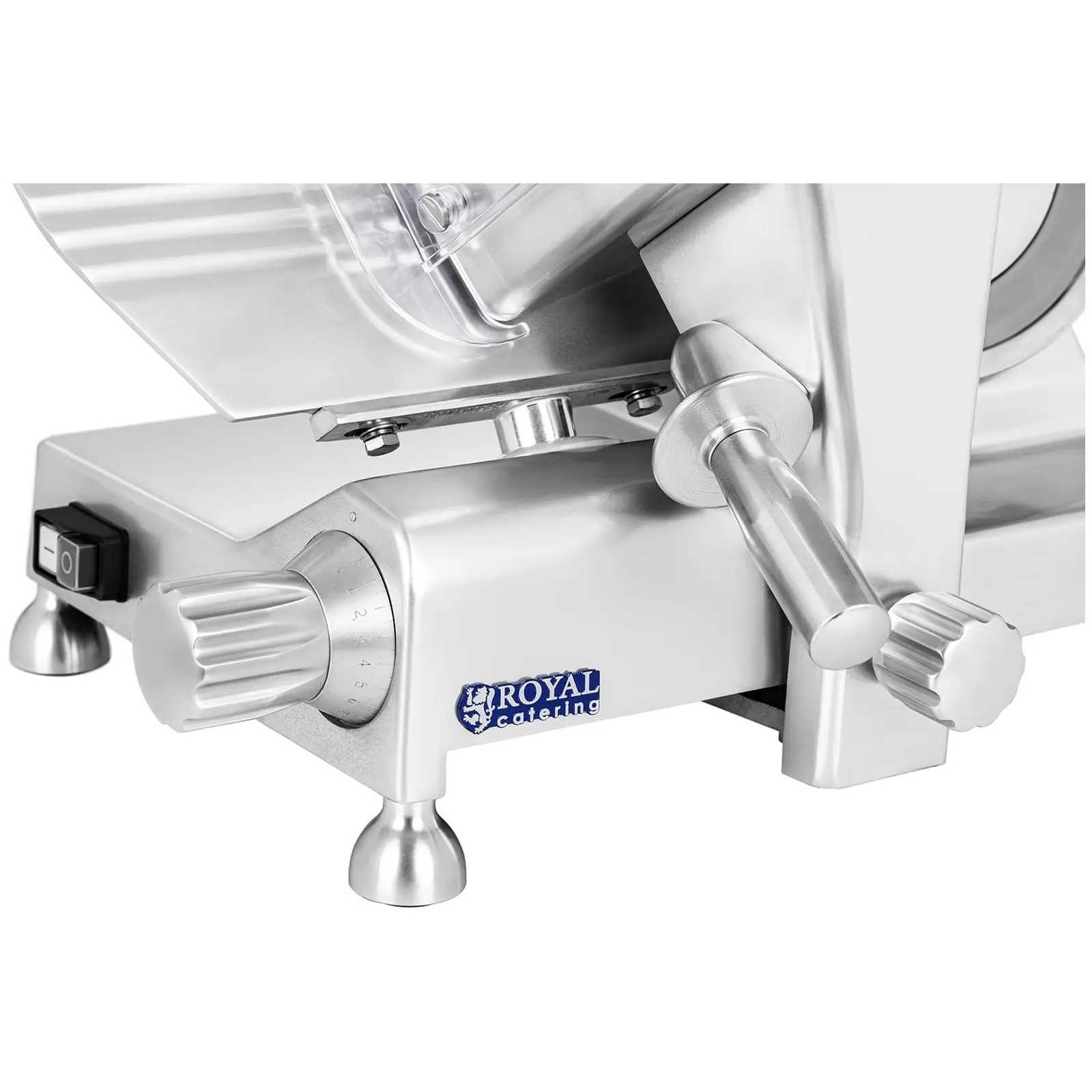 Vleessnijmachine - 300 mm - tot 15 mm - aluminium handgrepen (Kleur: Zilver)