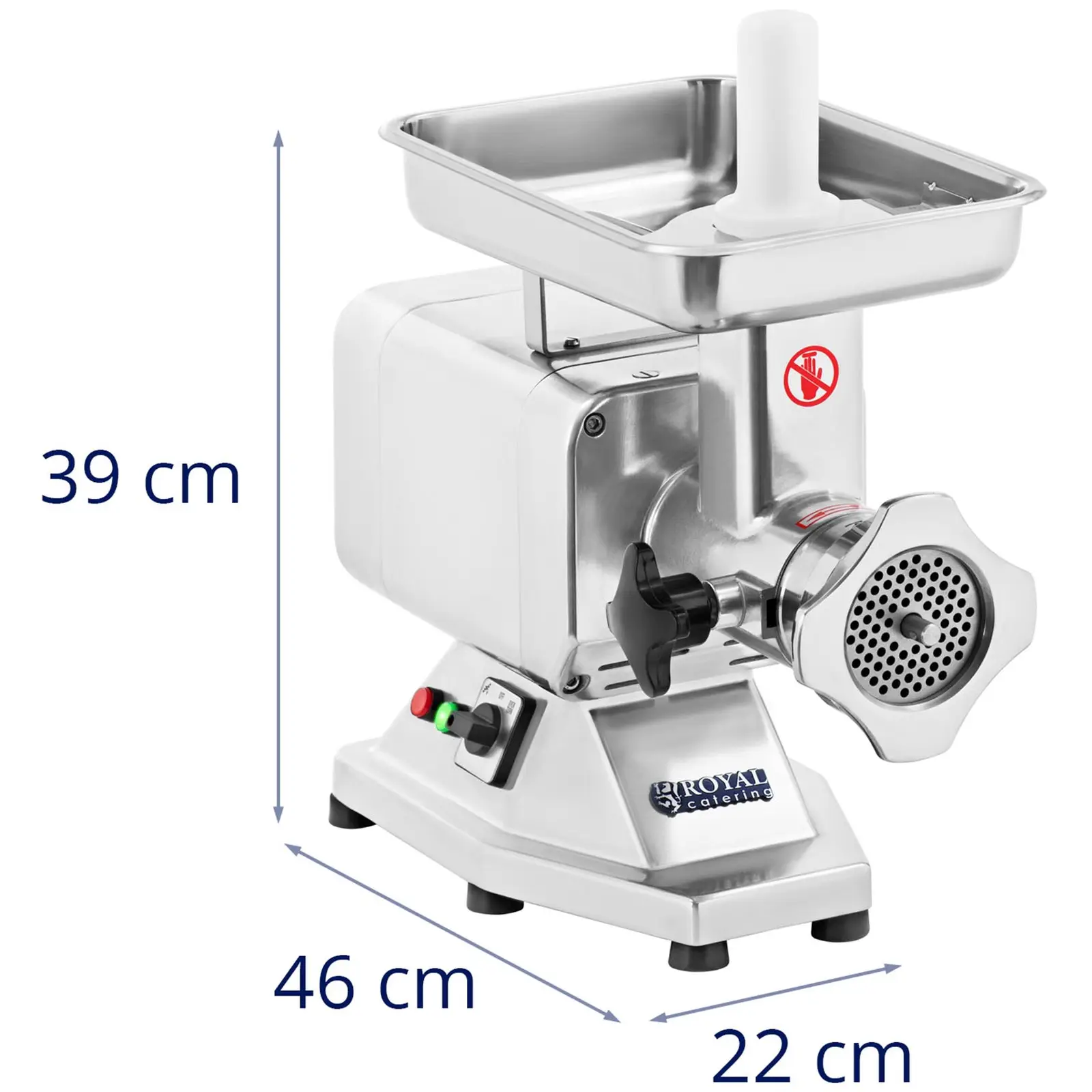 Stainless Steel Meat Grinder - 220 kg/hr - PRO