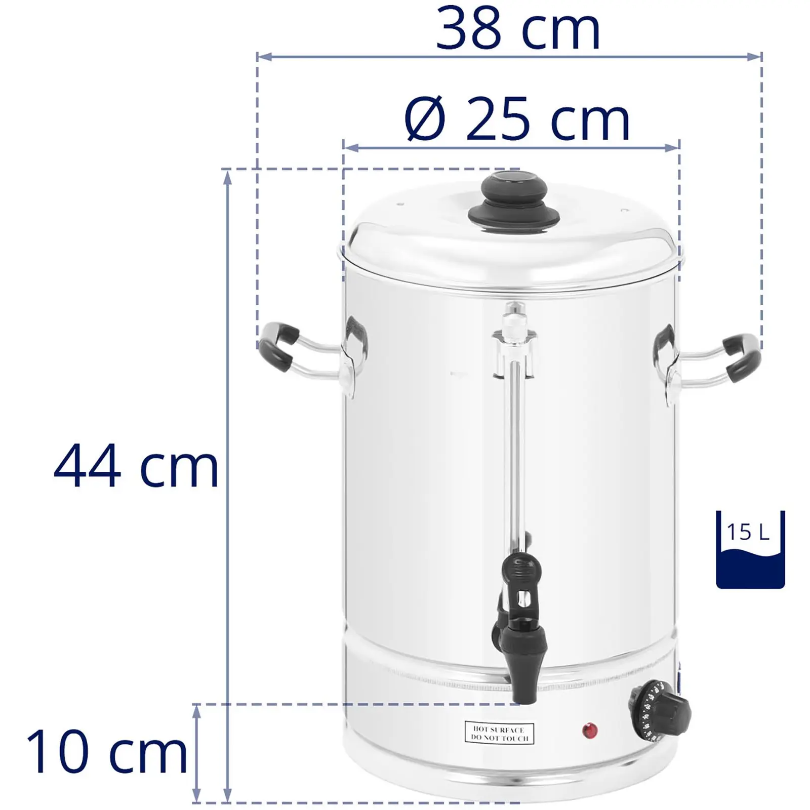 Hot Water Dispenser - 15 L - stainless steel	