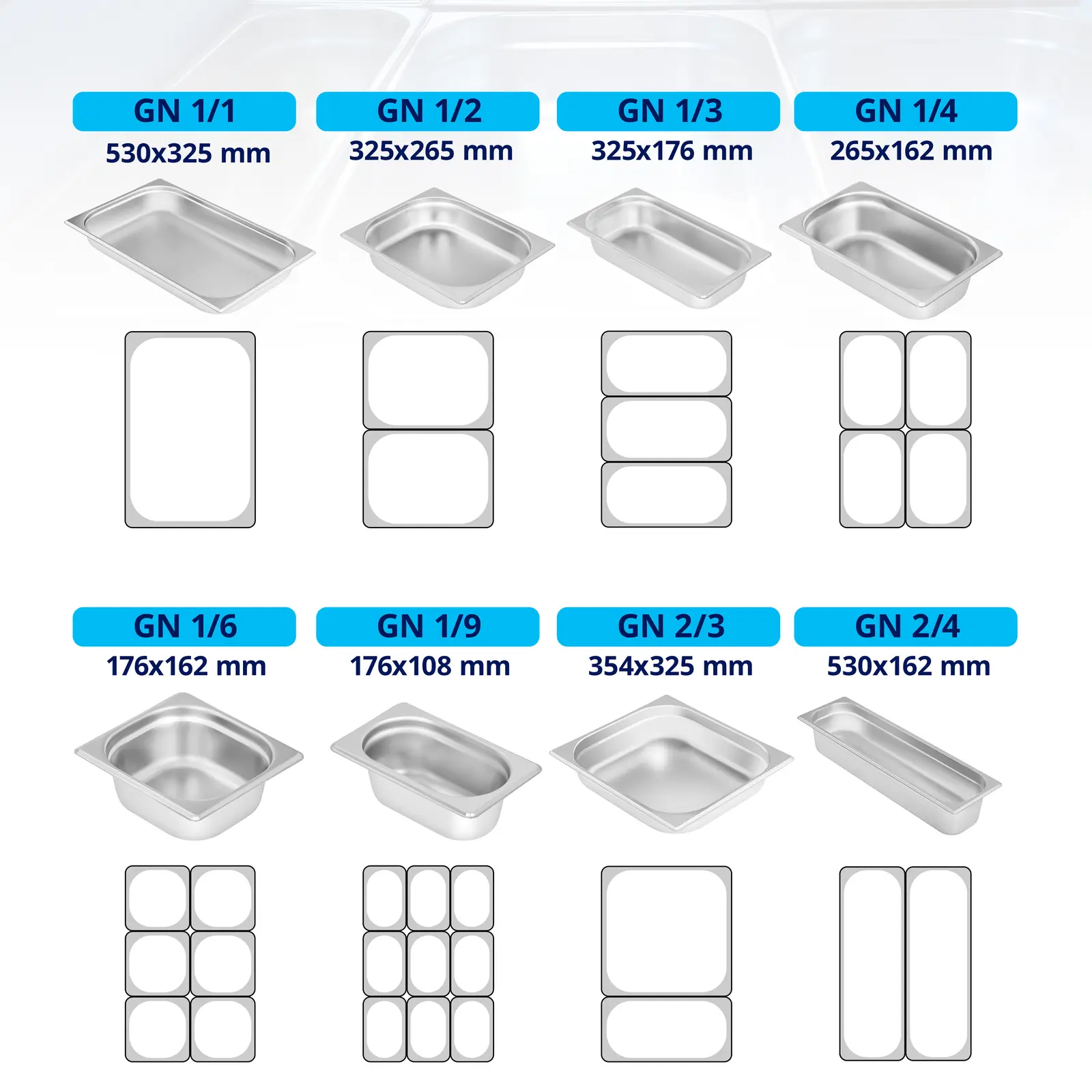 Bac GN 1/2 - 150 mm (Dimensions [mm]: 325 X 265 X 150)