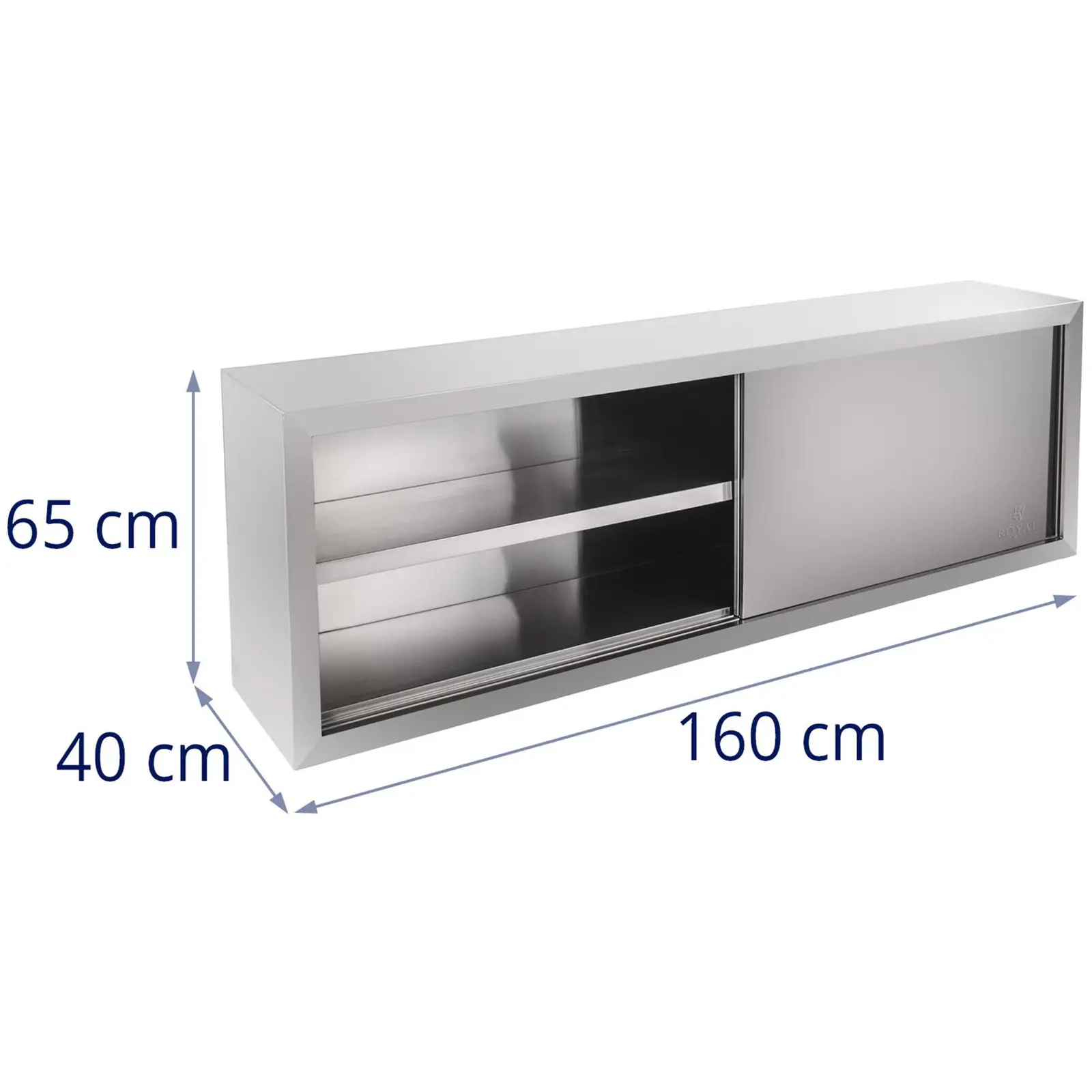 Rozsdamentes acél faliszekrény - 160 cm