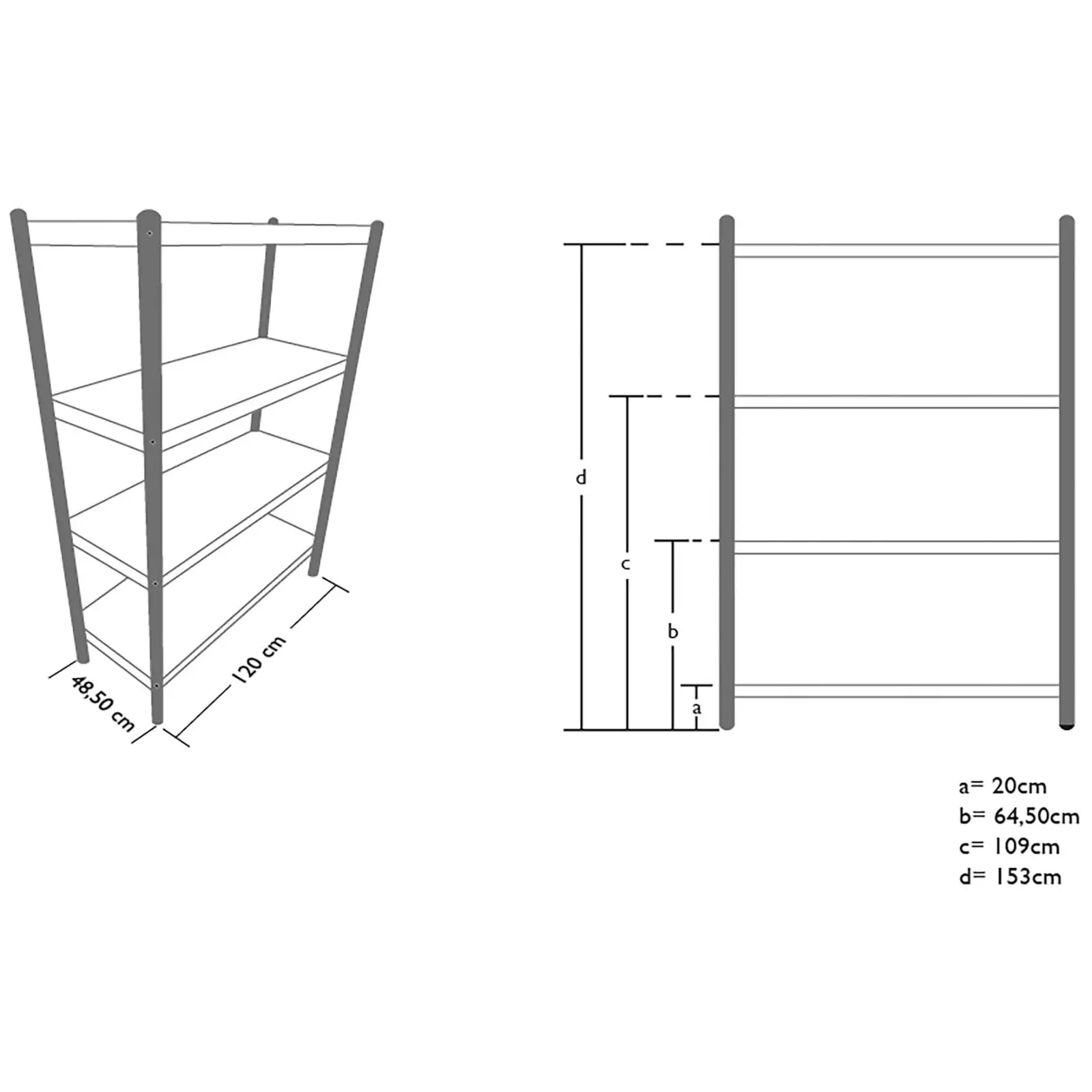 Edelstahlregal - 120 cm