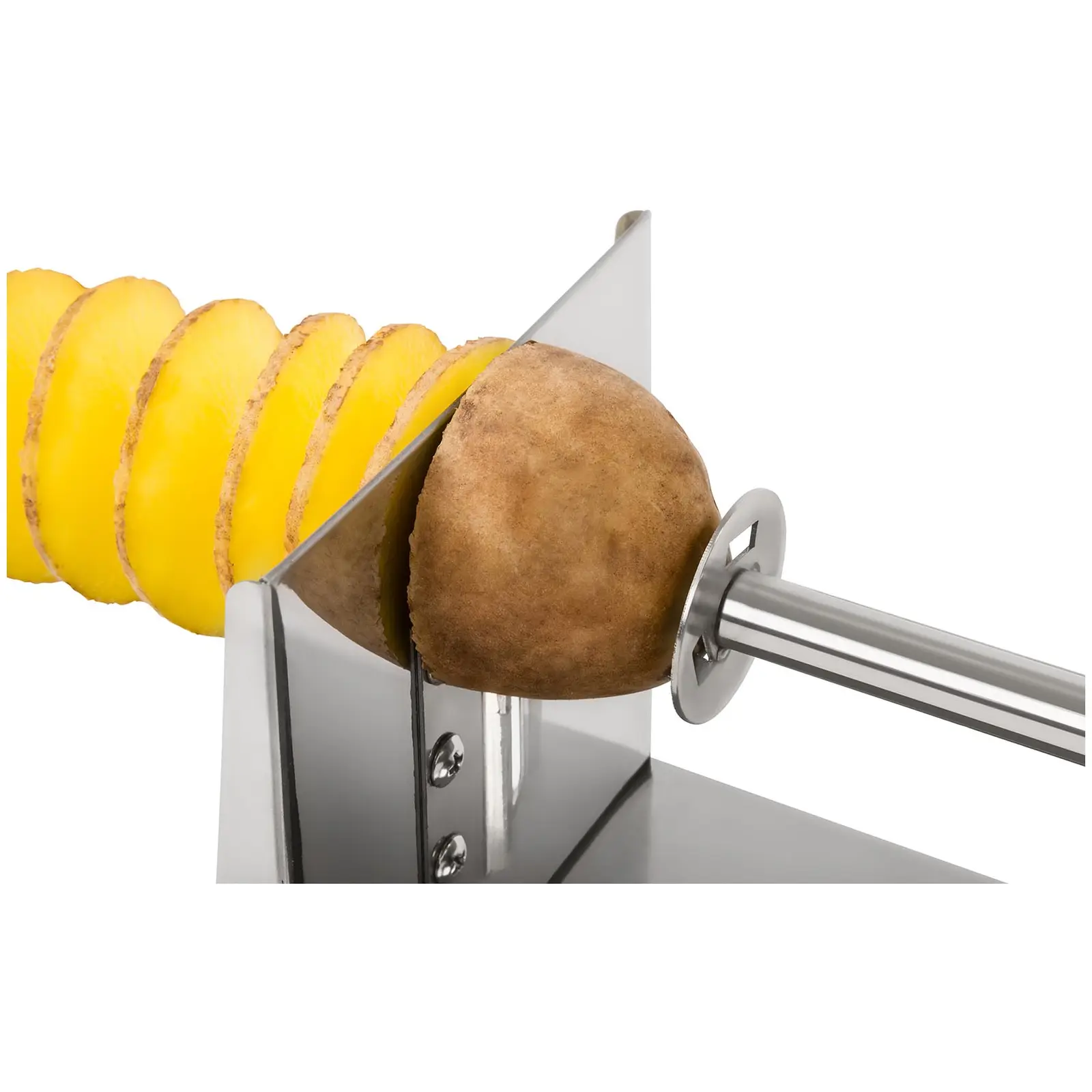 Spirálový kráječ - na brambory - ruční - ušlechtilá ocel - Royal Catering (Barva: Stříbrná)
