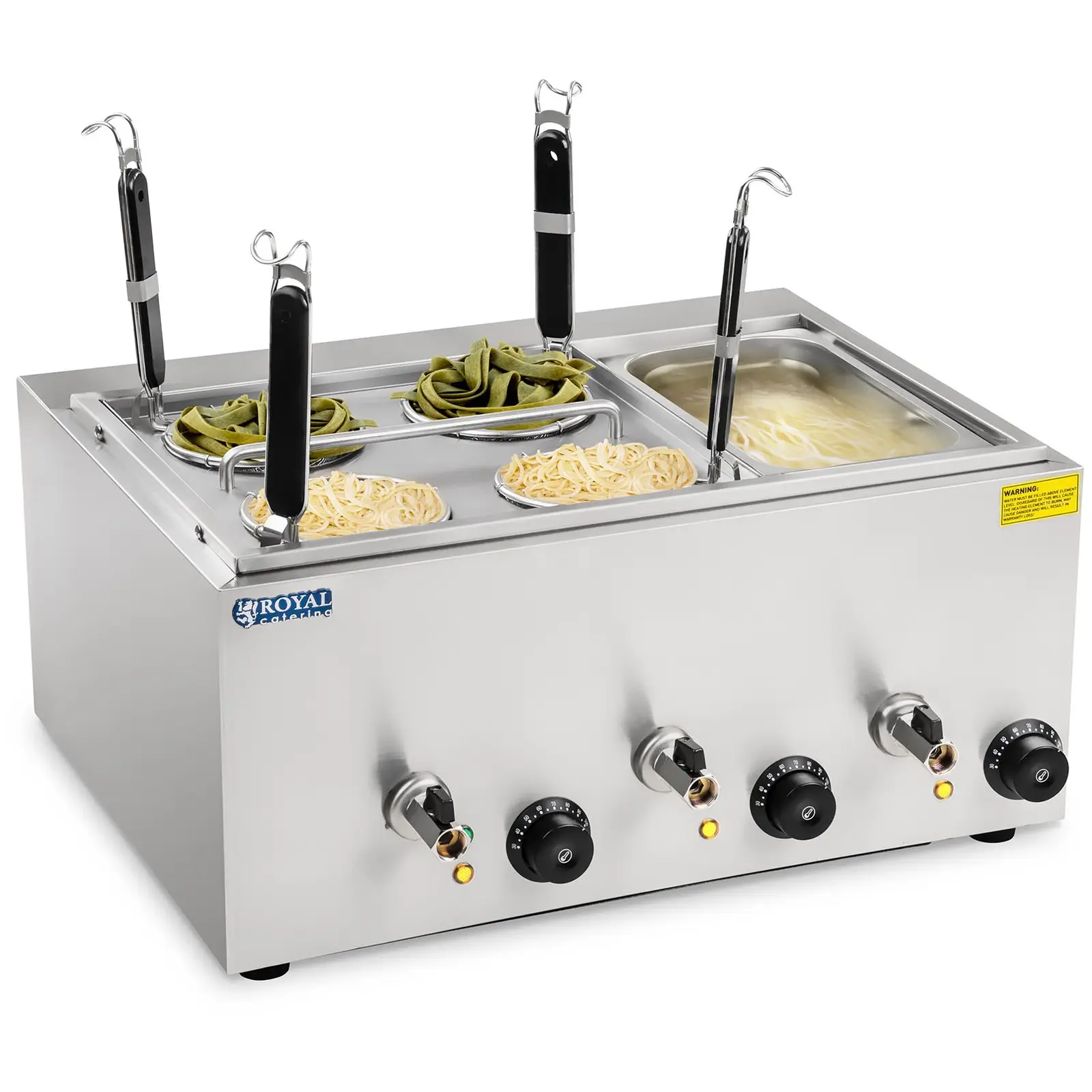 Cuocipasta elettrico con 4 Cestelli e contenitore GN 1/3