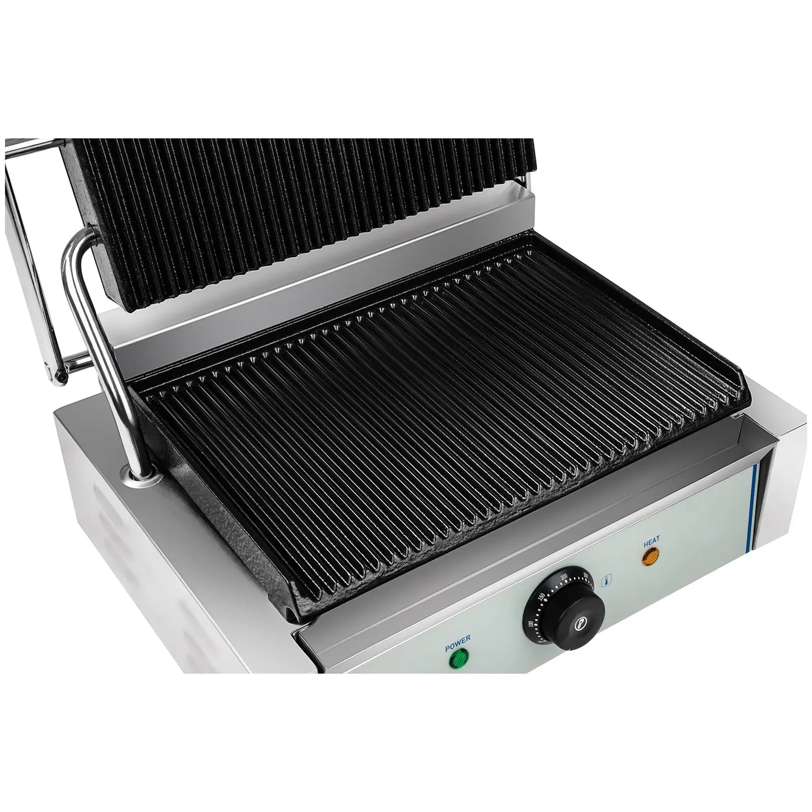 Machine à panini nervurée - 1 x 2.200 watts (Plaque(s) de cuisson: Rainurée)