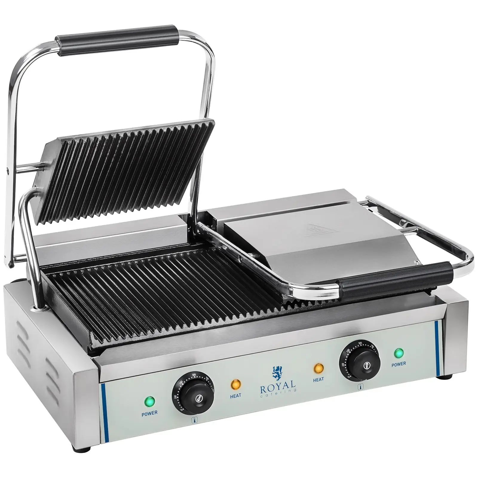 Grill kontaktowy - 2 x 1800 W - ryflowany