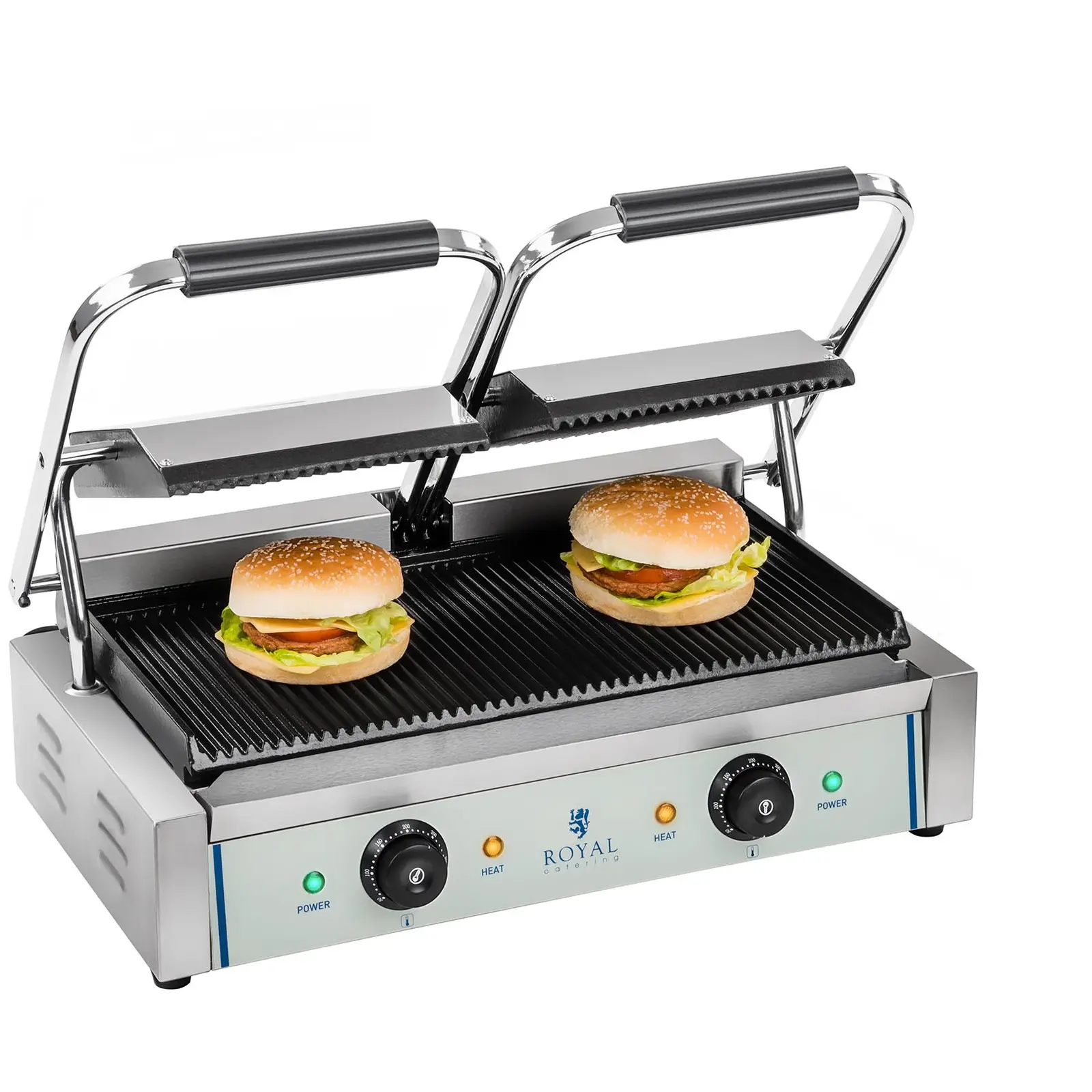 Kontakt grill - 2 x 1.800 Watt - bordázott - 2.0