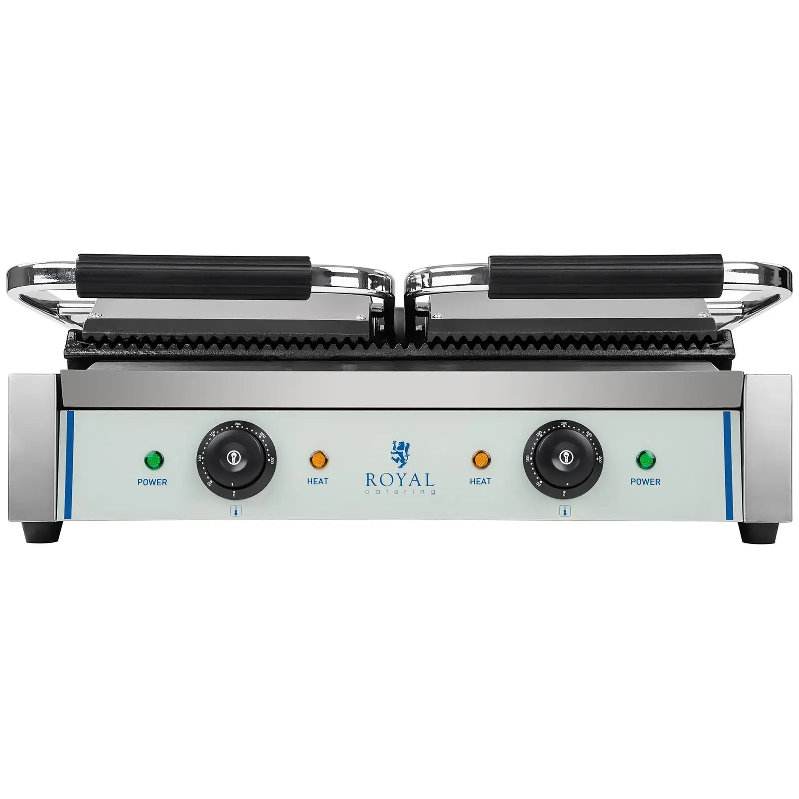 Kontaktgrill - 2 x 1.800 Watt - geriffelt - 2.0