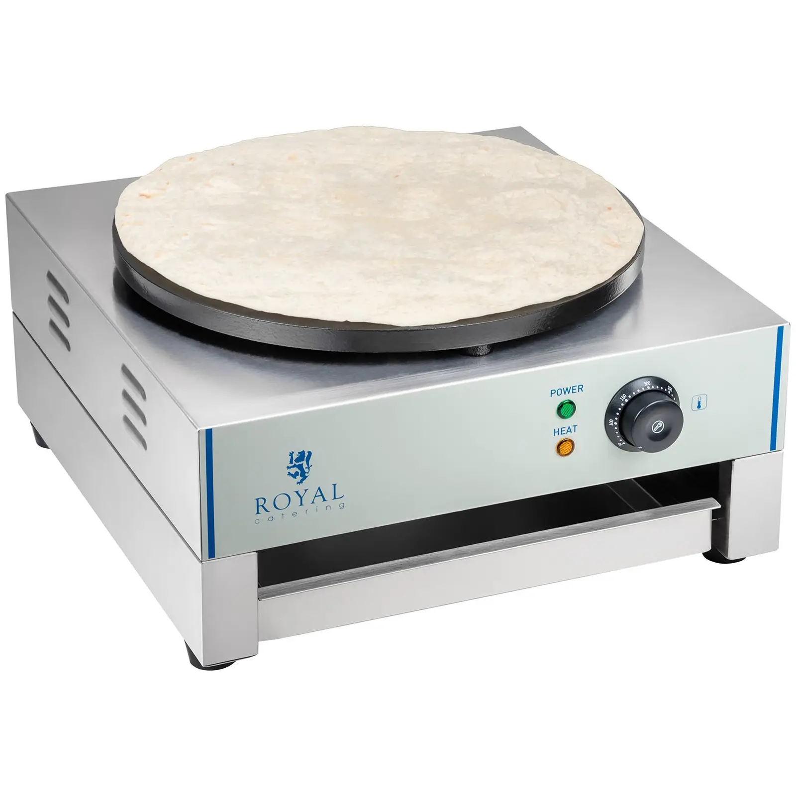 Crêpière électrique simple avec tiroir - 40 cm - 3 000 W