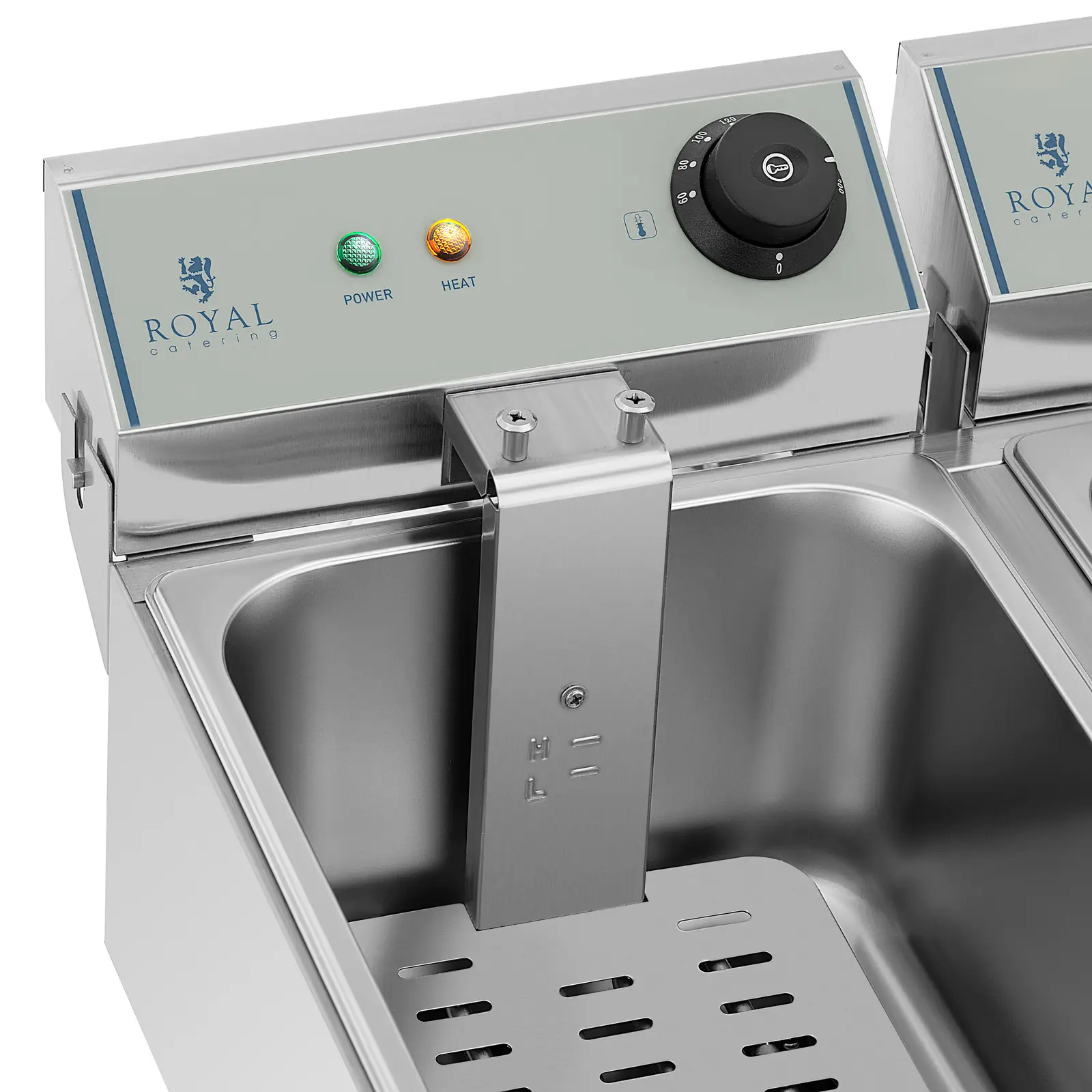 Elektrická dvojitá fritéza - 2 x 10 l - 6400 W - ECO - Royal Catering (Výpustný kohout: Ne)