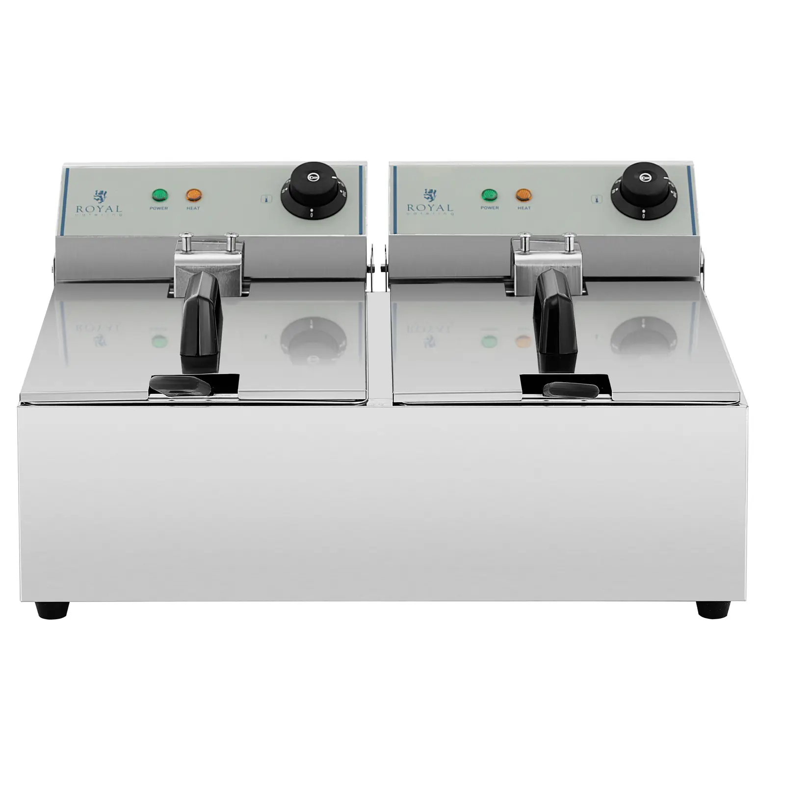 Elektrická dvojitá fritéza - 2 x 10 l - 6400 W - ECO - Royal Catering (Kapacita max.: 11 l)
