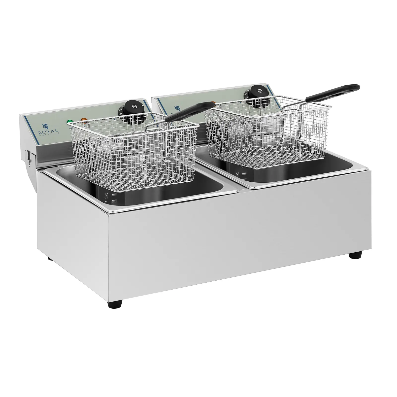 Elektrická dvojitá fritéza - 2 x 10 l - 6400 W - ECO - Royal Catering (Celkový objem: 20 l)