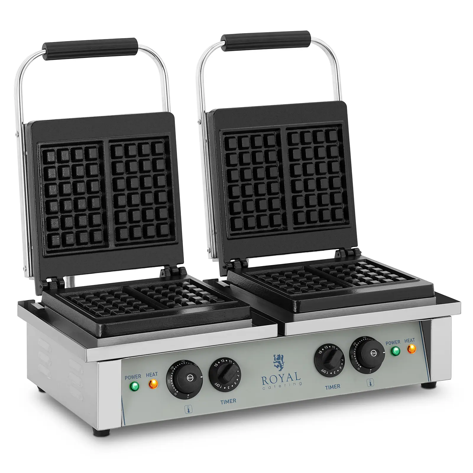 Vaflovač na belgické vafle - 2 x 2 000 W - obdélníkový