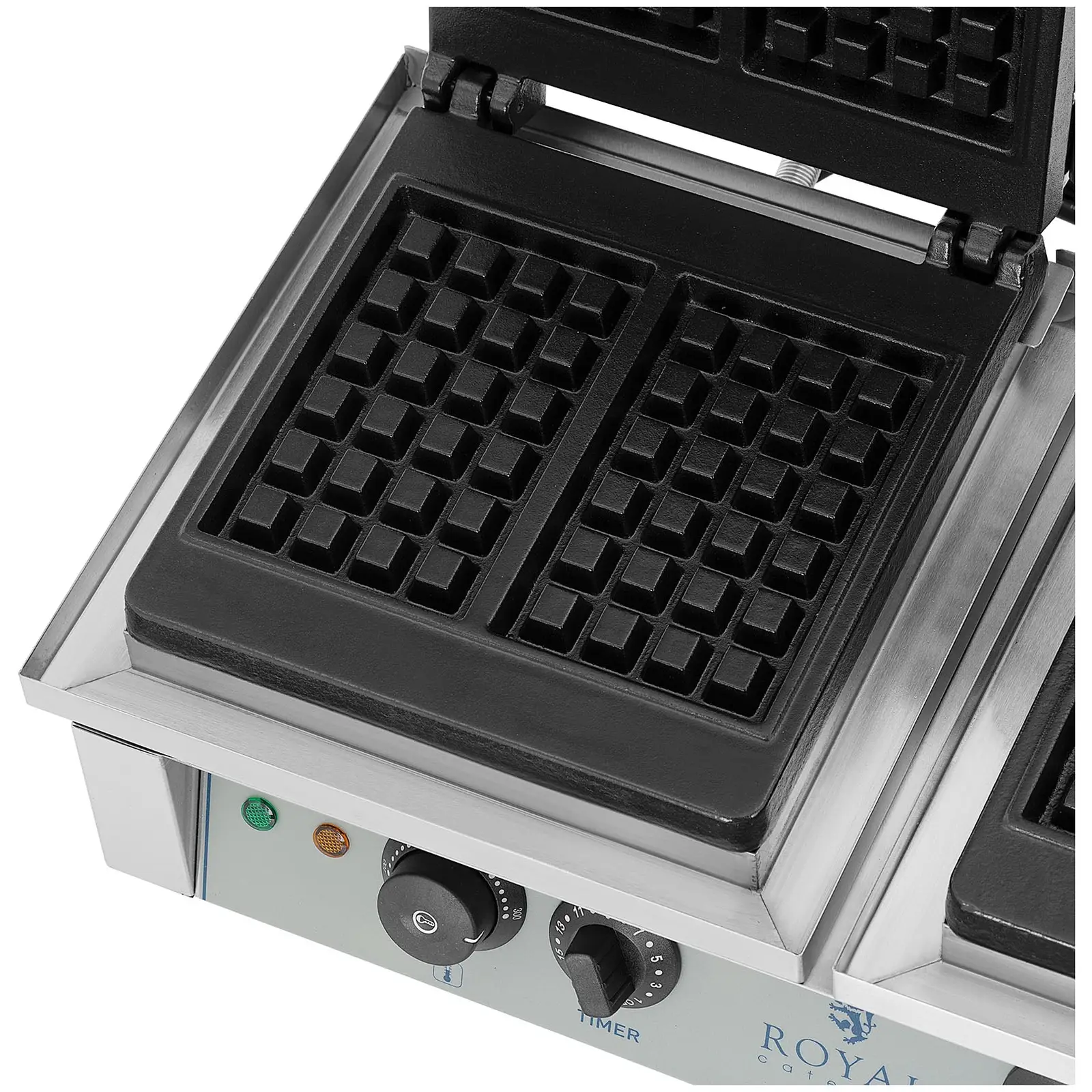 Vaflovač na belgické vafle - 2 x 2 000 W - obdélníkový (Zvukový signál: Ano)