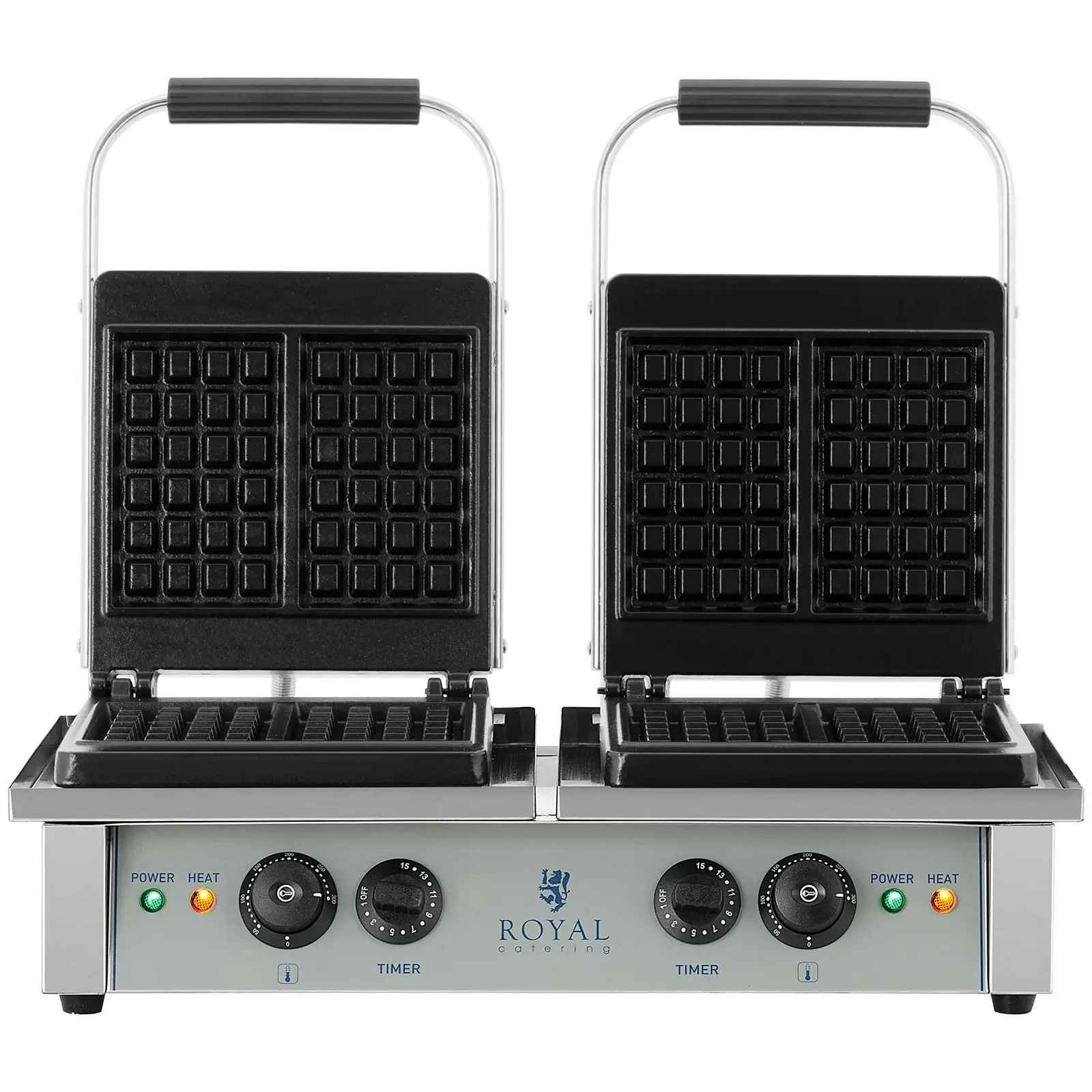 Vaflovač na belgické vafle - 2 x 2 000 W - obdélníkový (Ovládání teploty: Ano)