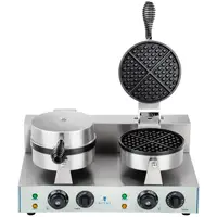 Double Waffle Maker - 2 x 1300 Watts - Round