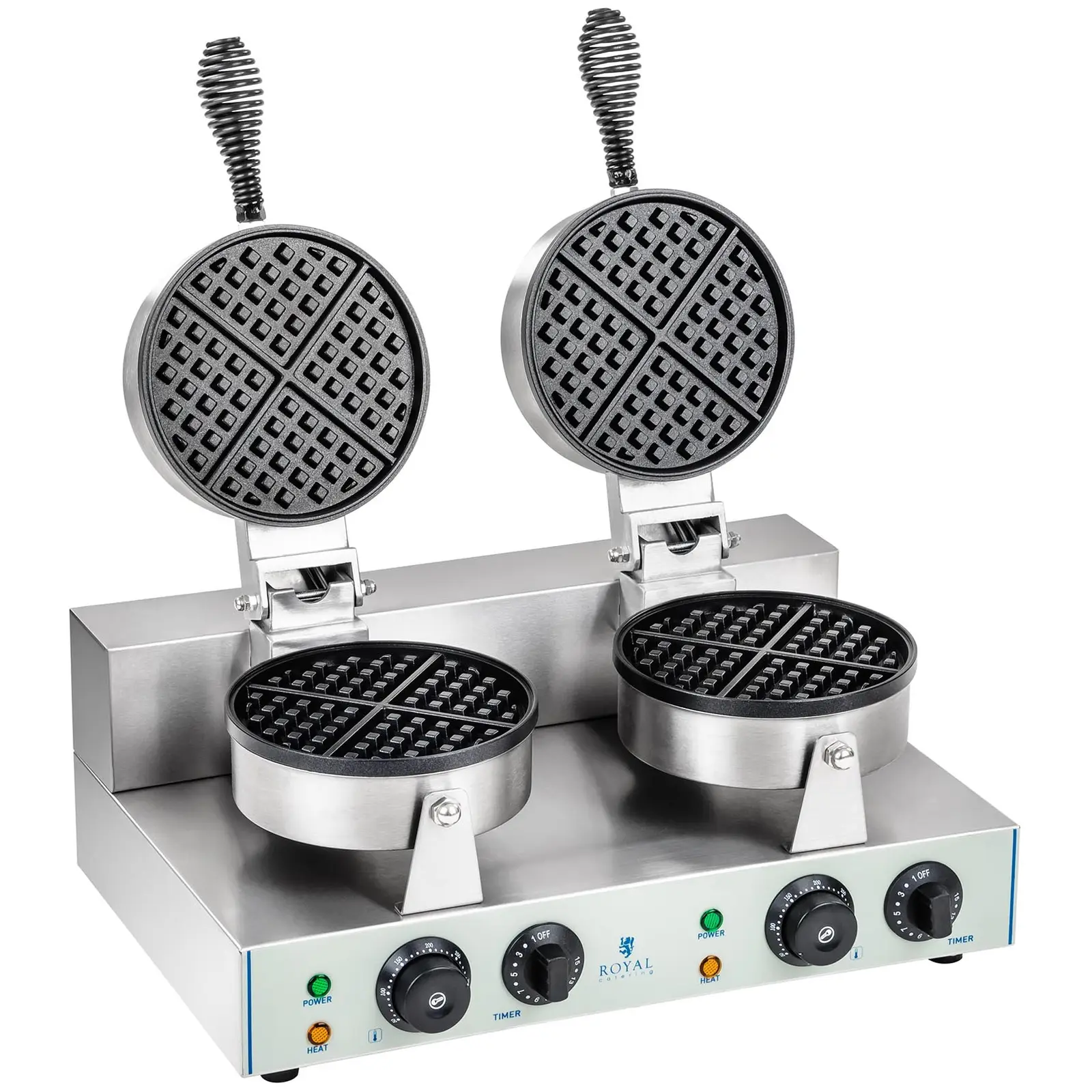 Doppel-Waffeleisen mit 2 x 1.300 Watt - rund