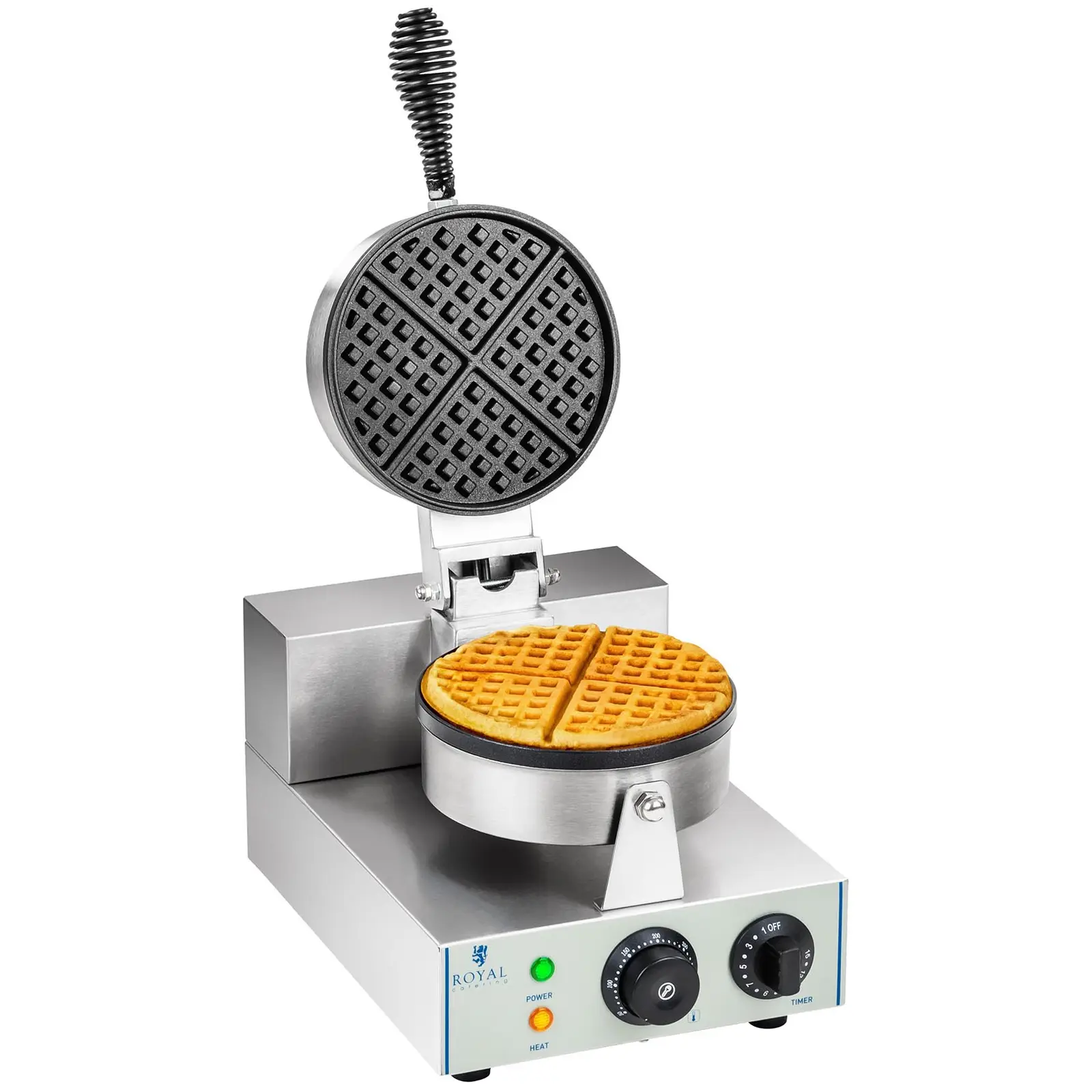 Piastra per waffel - 1 x 1.300 Watt - rotonda