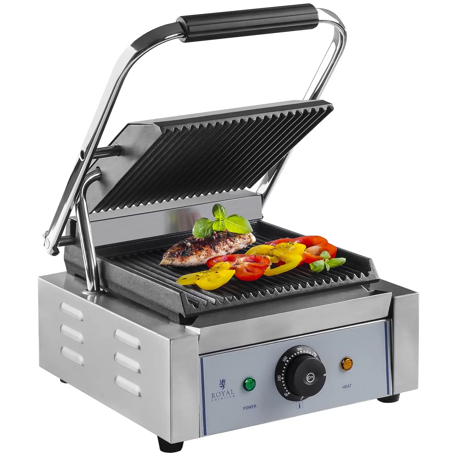 Kontaktní gril - 1 x 1.800 wattů (Barva: Stříbrná)