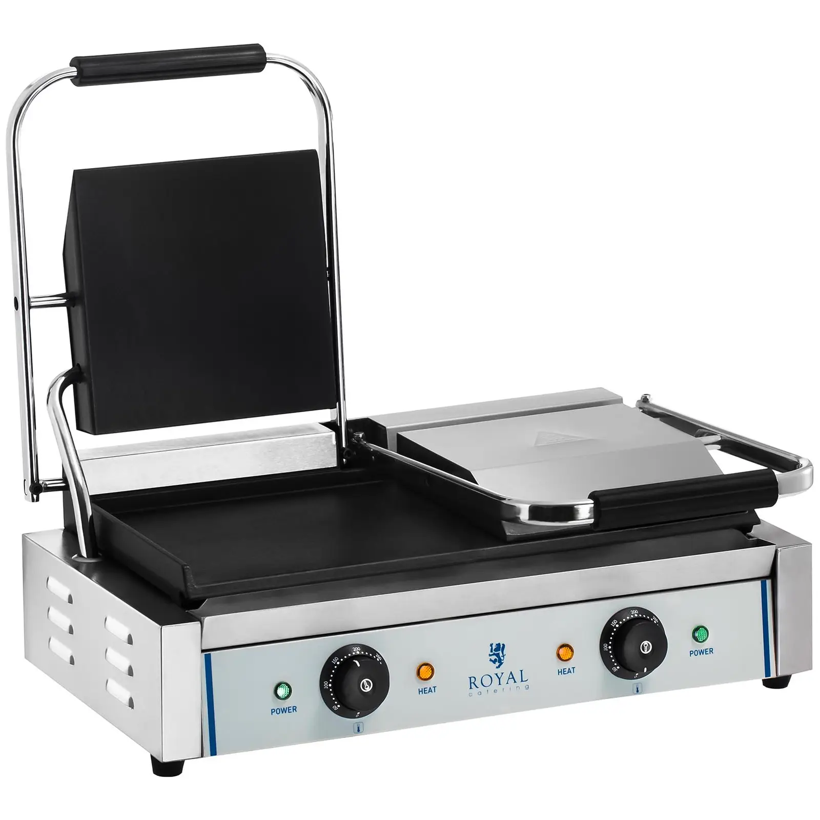 Dvojitý kontaktní gril-hladký-2x1.800 W (Odkapávací miska: Ano)