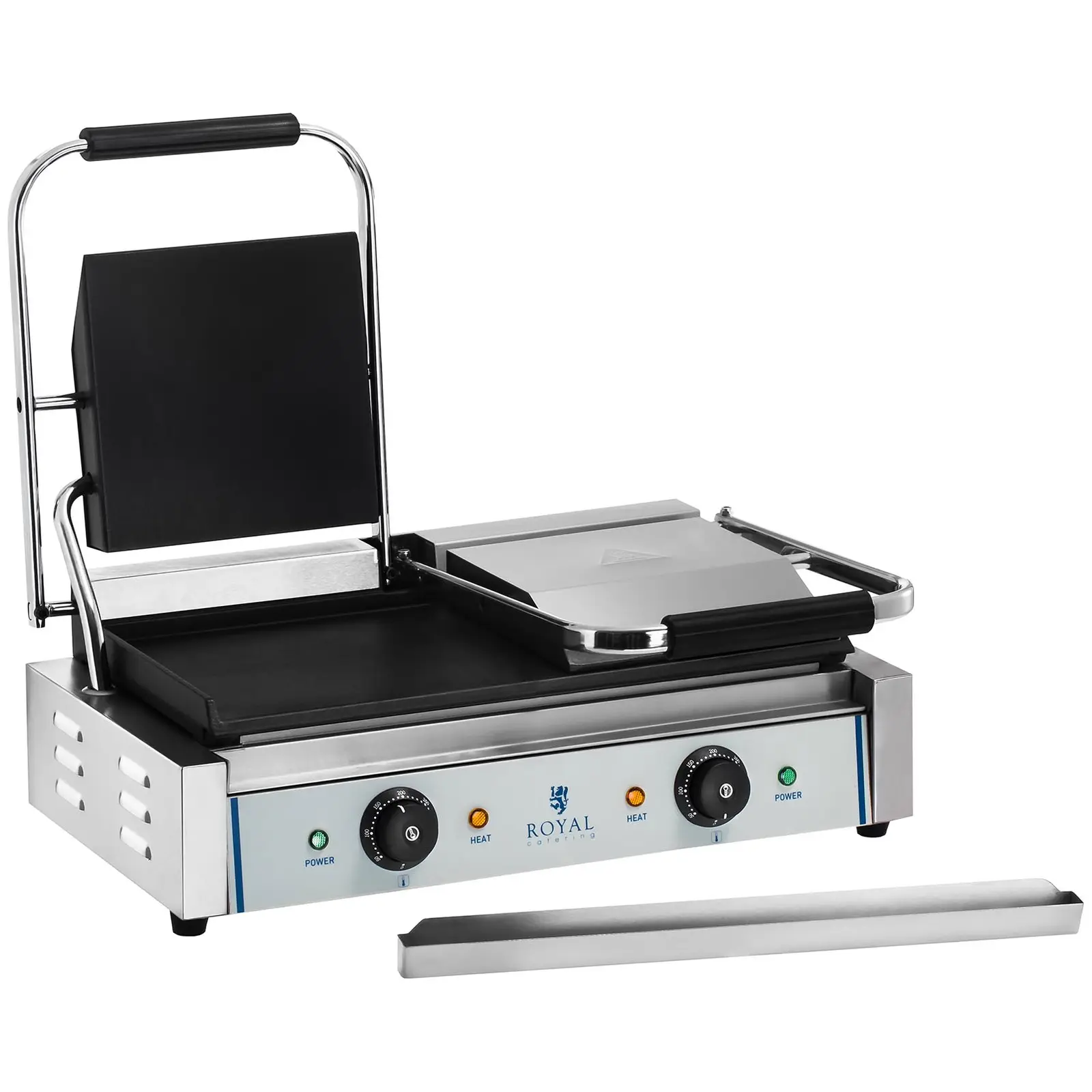 Dvojitý kontaktní gril-hladký-2x1.800 W (Materiál: Ušlechtilá ocel)