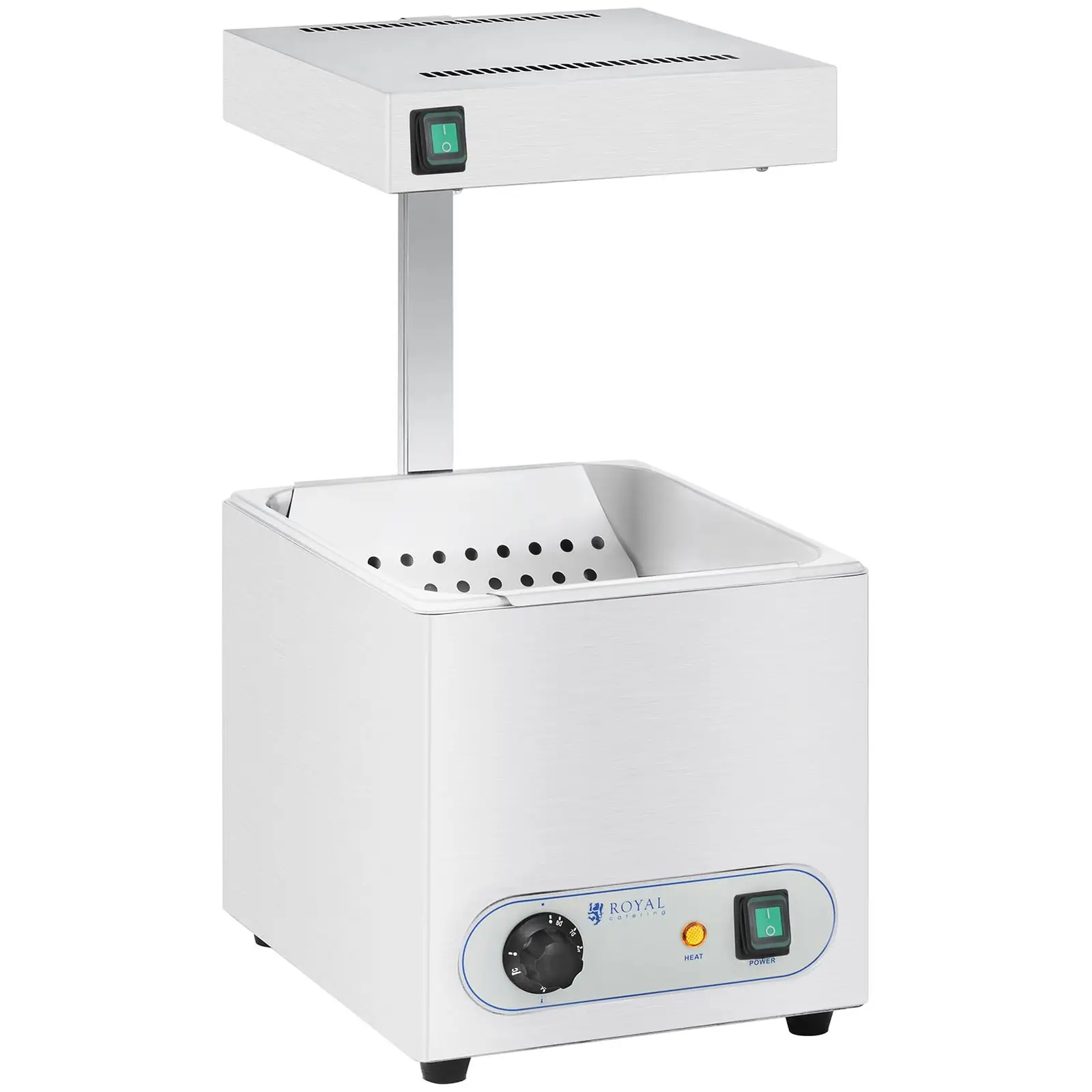 Udržovač hranolek s ohřívacím pultem - 850 W - GN 1/2 (Ovládání teploty: Ano)
