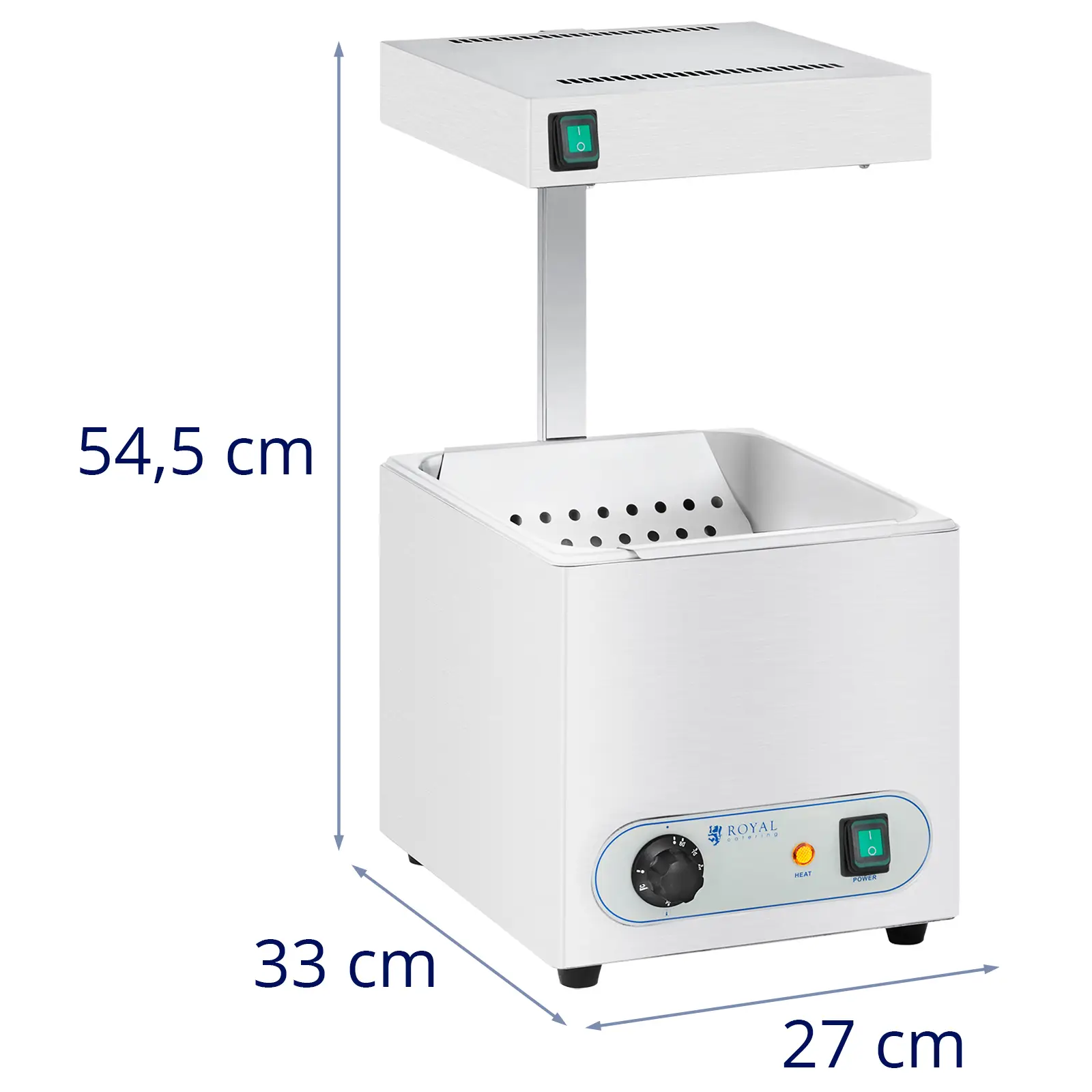 Udržovač hranolek s ohřívacím pultem - 850 W - GN 1/2 (Výkon [W]: 850)